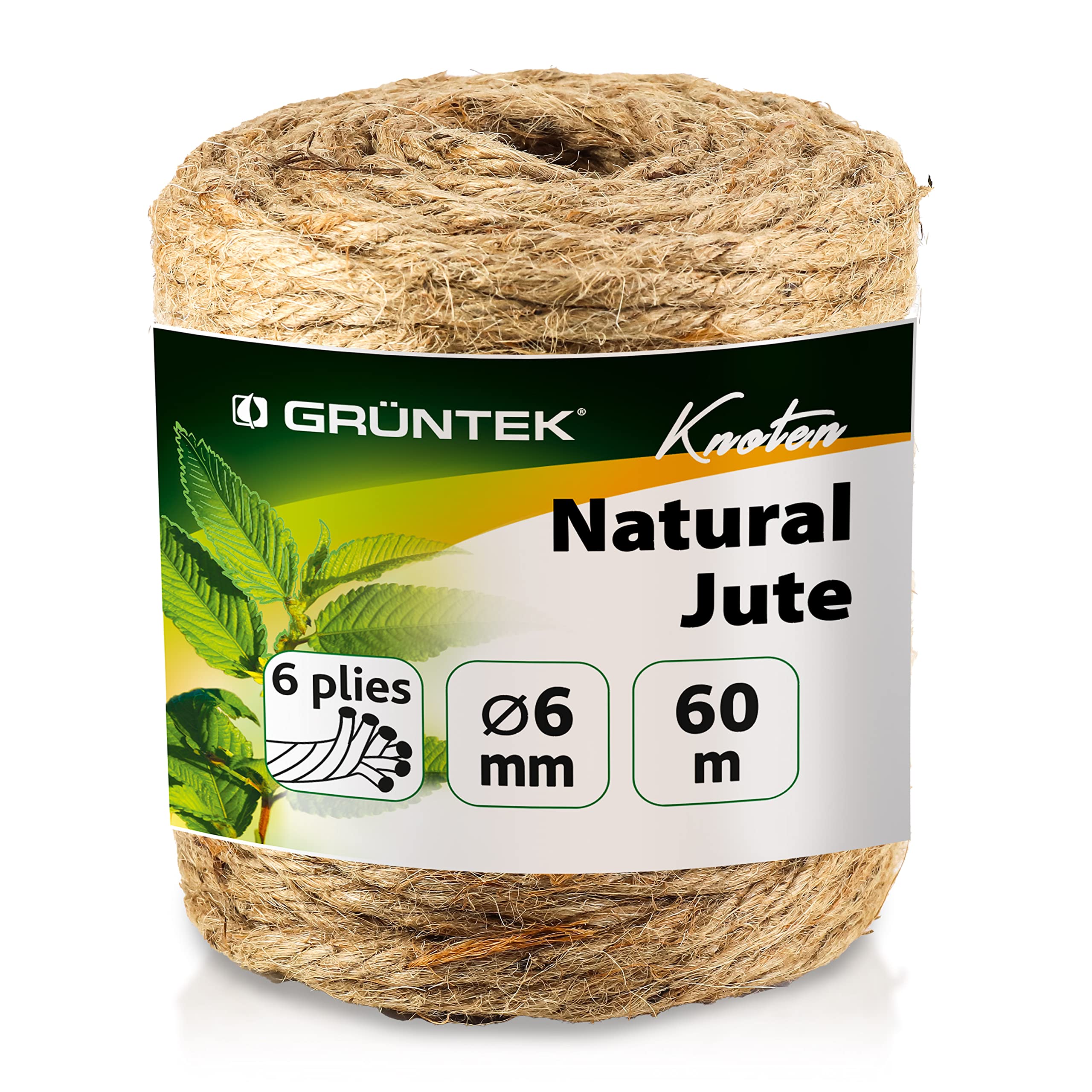 GRÜNTEK Garten Juteschnur 6 mm Dicke, Bindegarn, Gartenschnur, Bastelschnur Kordel Rolle mit 60 m, 100% Jutegarn Naturfarbe, zum Geschenke verpacken, Pflanzen binden, Basteln, Handwerken 1. 6mm dick, 60m lang Angebot bei HelloDeals