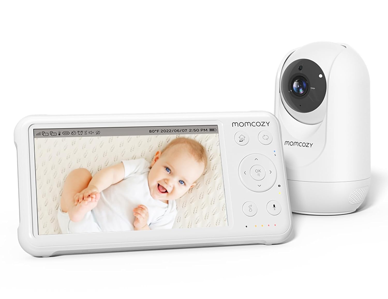 momcozy Babyphone mit Kamera 5 Zoll 1080P HD-Video Babyphone ohne WLAN mit Kamera und Audio 5000 mAh Akku Babyphone, IR-Nachtsicht Weitwinkelobjektiv 2-Wege-Audio Vox-Modus 960 Fuß Reichweite Display+1 Kamera Angebot bei HelloDeals