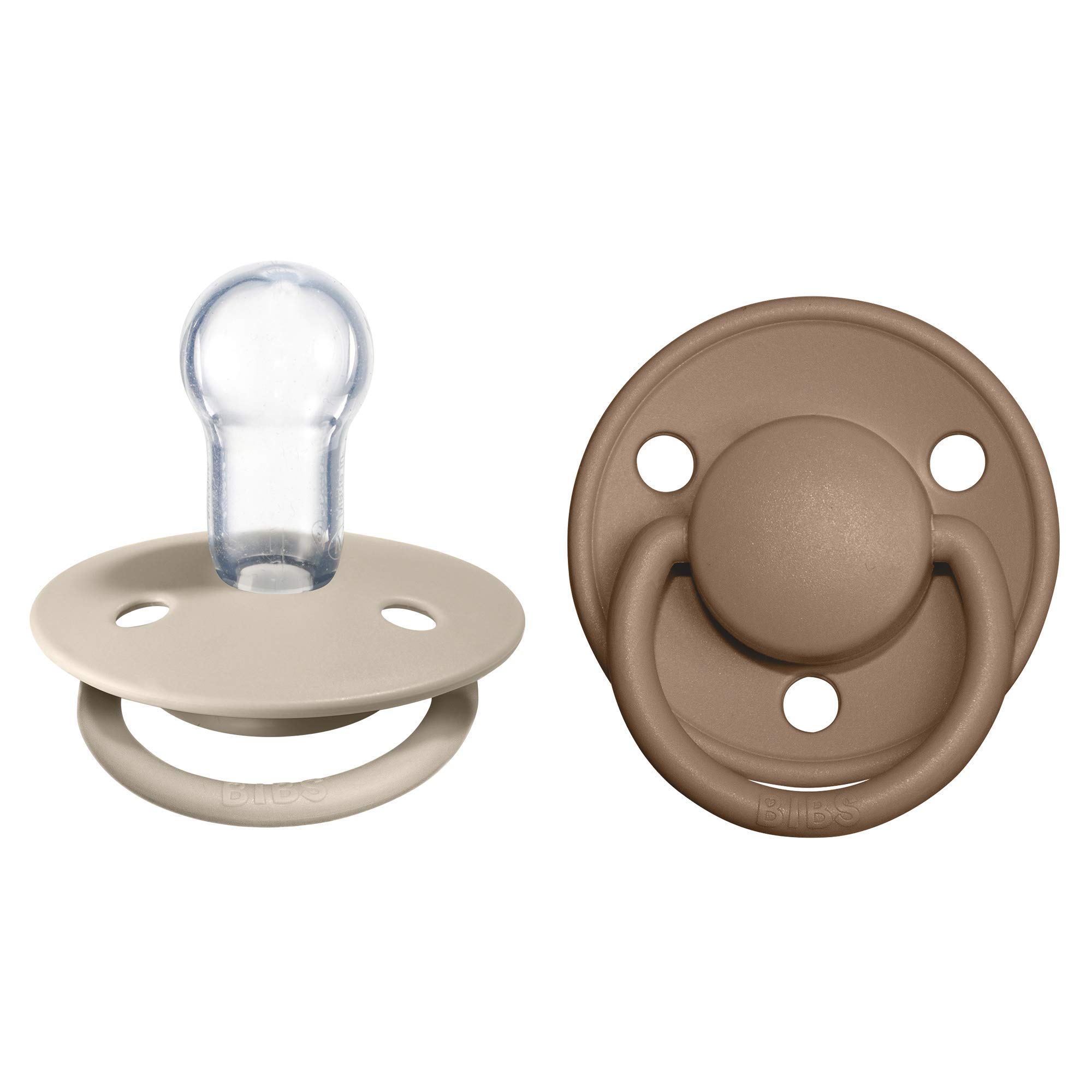 BIBS De Lux Schnuller 2er-Pack, BPA-frei, Kirschform Nippel. Silikon, Hergestellt in Dänemark. 0-36 Monate (2er Pack), Vanilla/Dark Oak 0-36 Monate (2er Pack) Vanilla / Dark Oak Angebot bei HelloDeals
