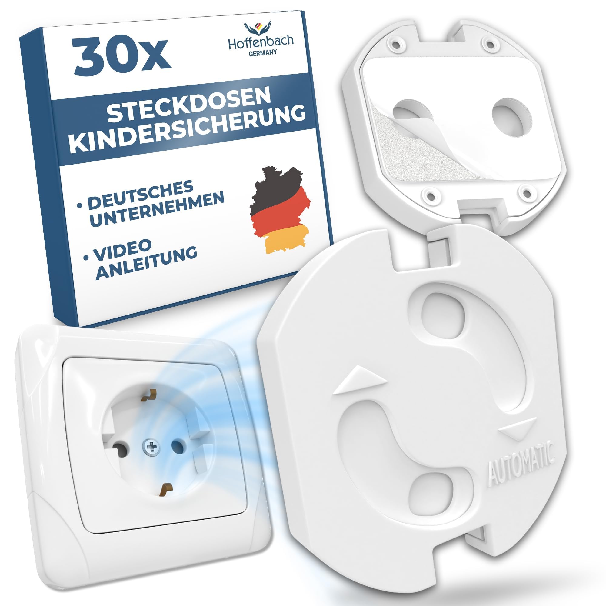 Hoffenbach 30x Steckdosen Kindersicherung – Steckdosensicherung mit Drehmechanik – Schutz für Babys & Kinder – Steckdosenschutz verhindert Unfälle & Stromschläge – Steckdose Kinderschutz – Weiß Weiß 30 Stück Angebot bei HelloDeals
