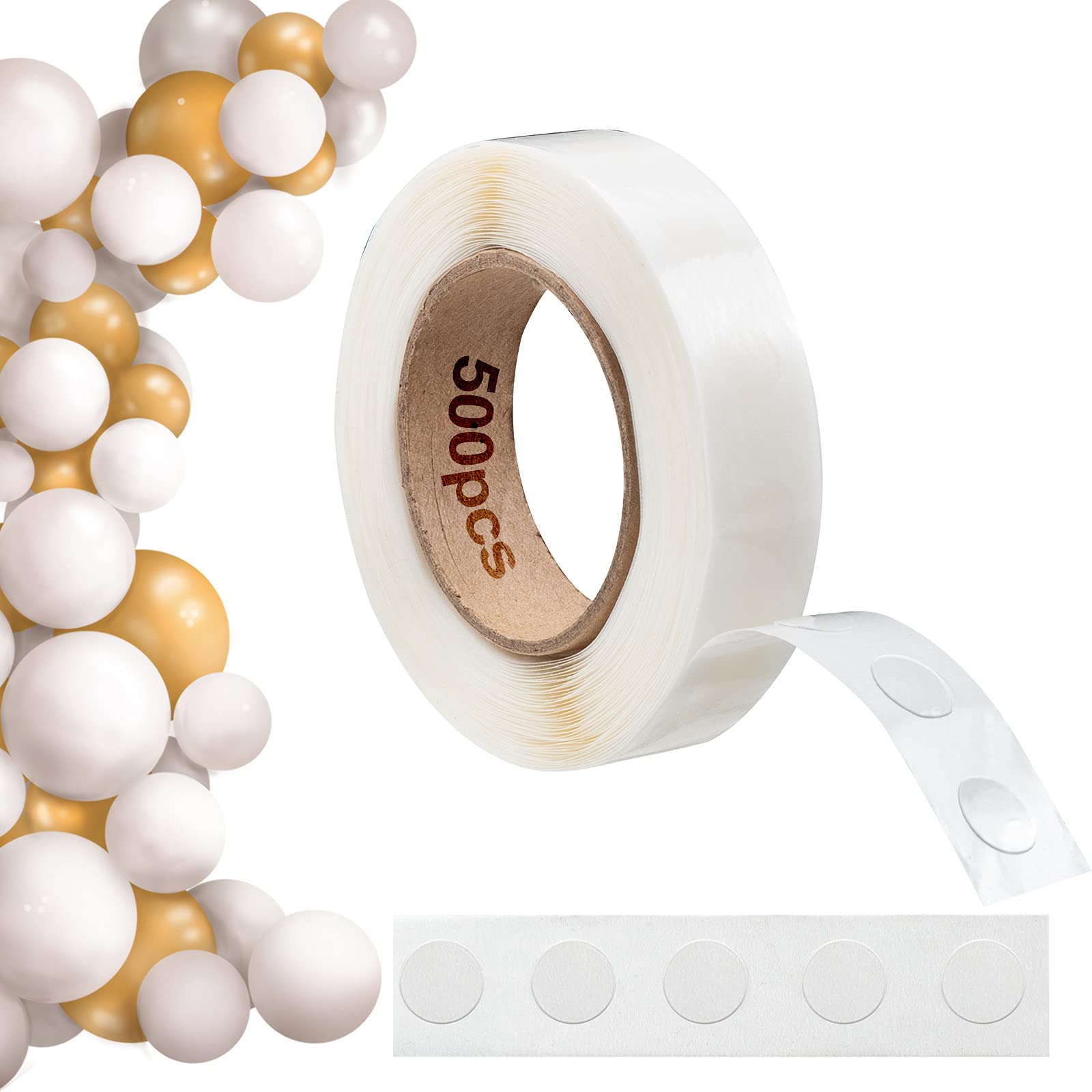 Esoahour 500 Stück (1 Rolle) Doppelseitig Klebepunkte Transparent für Luftballons, Entfernbares Ballon Klebeband Klebe punkte für Hochzeit, Geburtstag, Party Dekorationen, DIY Scrapbooking, Handwerk Angebot bei HelloDeals