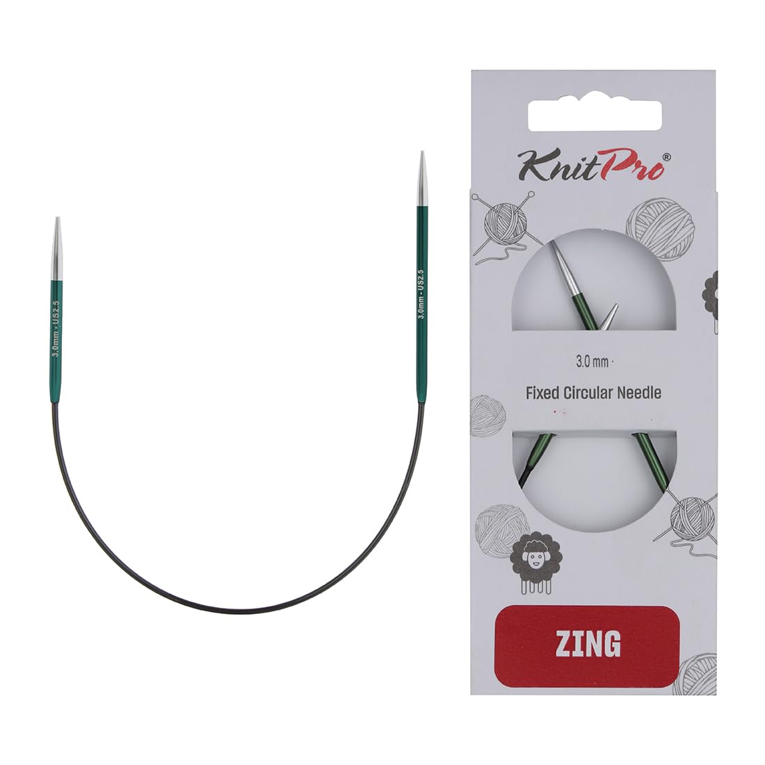 KnitPro Zing Asymmetrische Rundnadeln 10" (25cm) | 3mm Angebot bei HelloDeals