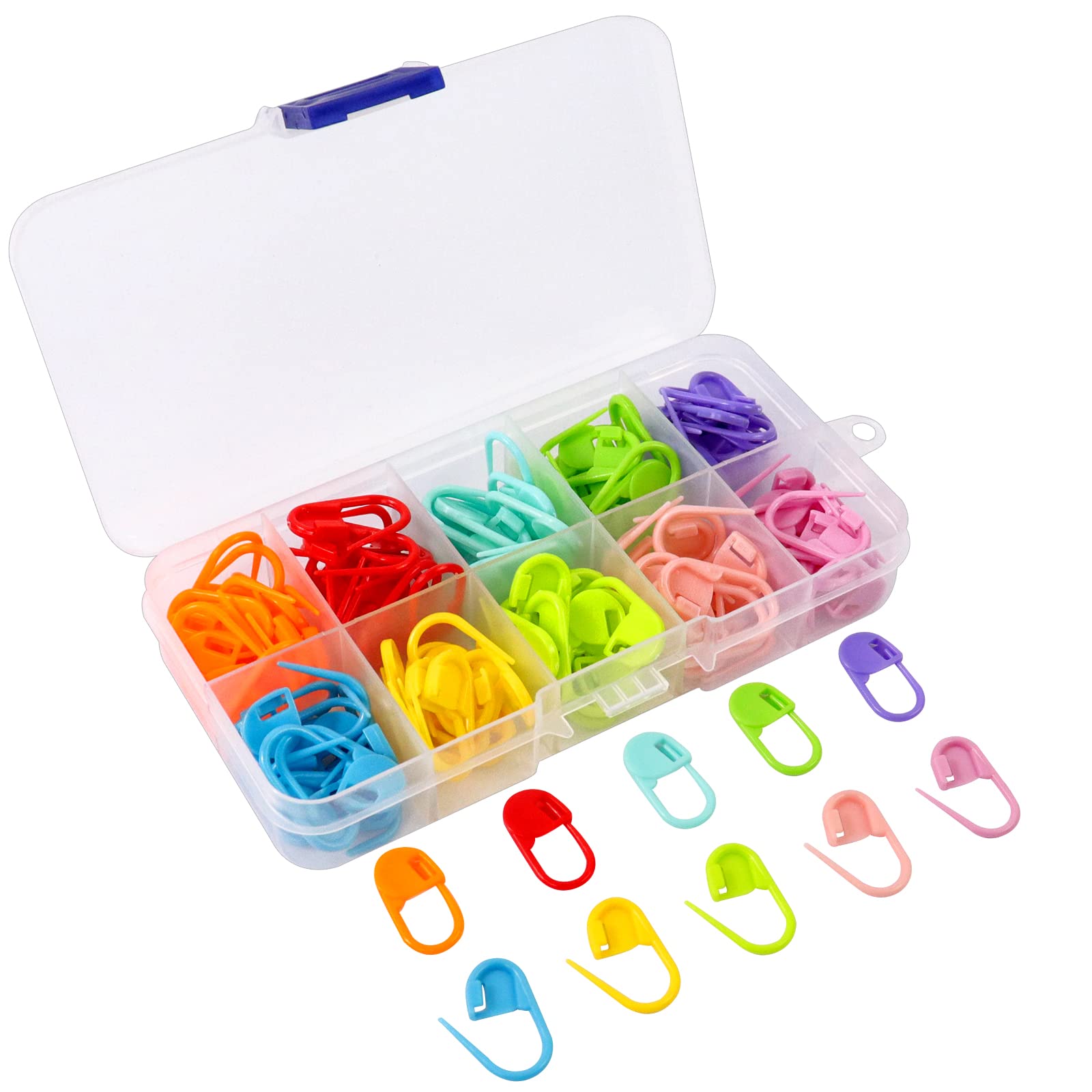 Redamancy Maschenmarkierer, 130 Stück Maschenmarkierer Stricken, 10 Farben Maschenmarkierer Häkeln, Locking Stitch Mit Aufbewahrungs Box, für Stricken, Häkeln oder Basteln Angebot bei HelloDeals