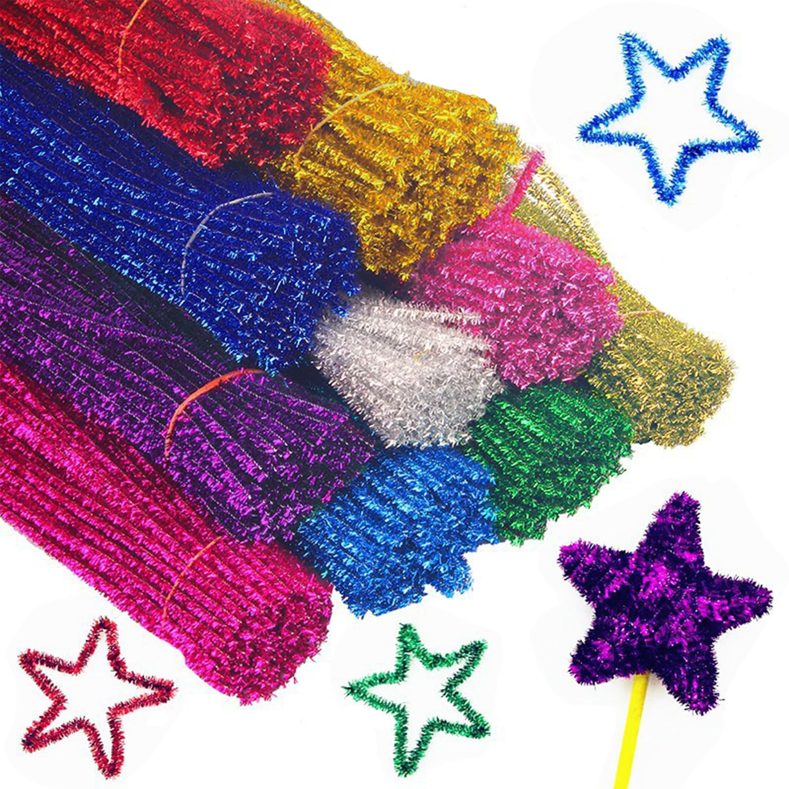 100 Stück Pfeifenputzer Zum Basteln,Pfeifenreiniger Zum Basteln,Pfeifenputzer Zum Basteln Glitzer,Pfeifenreiniger Bunt Zum Basteln,Chenilledraht,für DIY Basteln und Dekorationen,30cm × 6mm,9 Farben Angebot bei HelloDeals