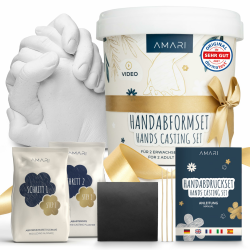 Amari® Handabdruck Set für Paare und Familie (Floral) – Gipsabdruck Set Hände – Gips Hand Paar Gipshandabruck Geschenk, Hochzeitsgeschenk, Jahrestag Partner Geschenke, Paar Geschenke Dunkelblau Angebot bei HelloDeals