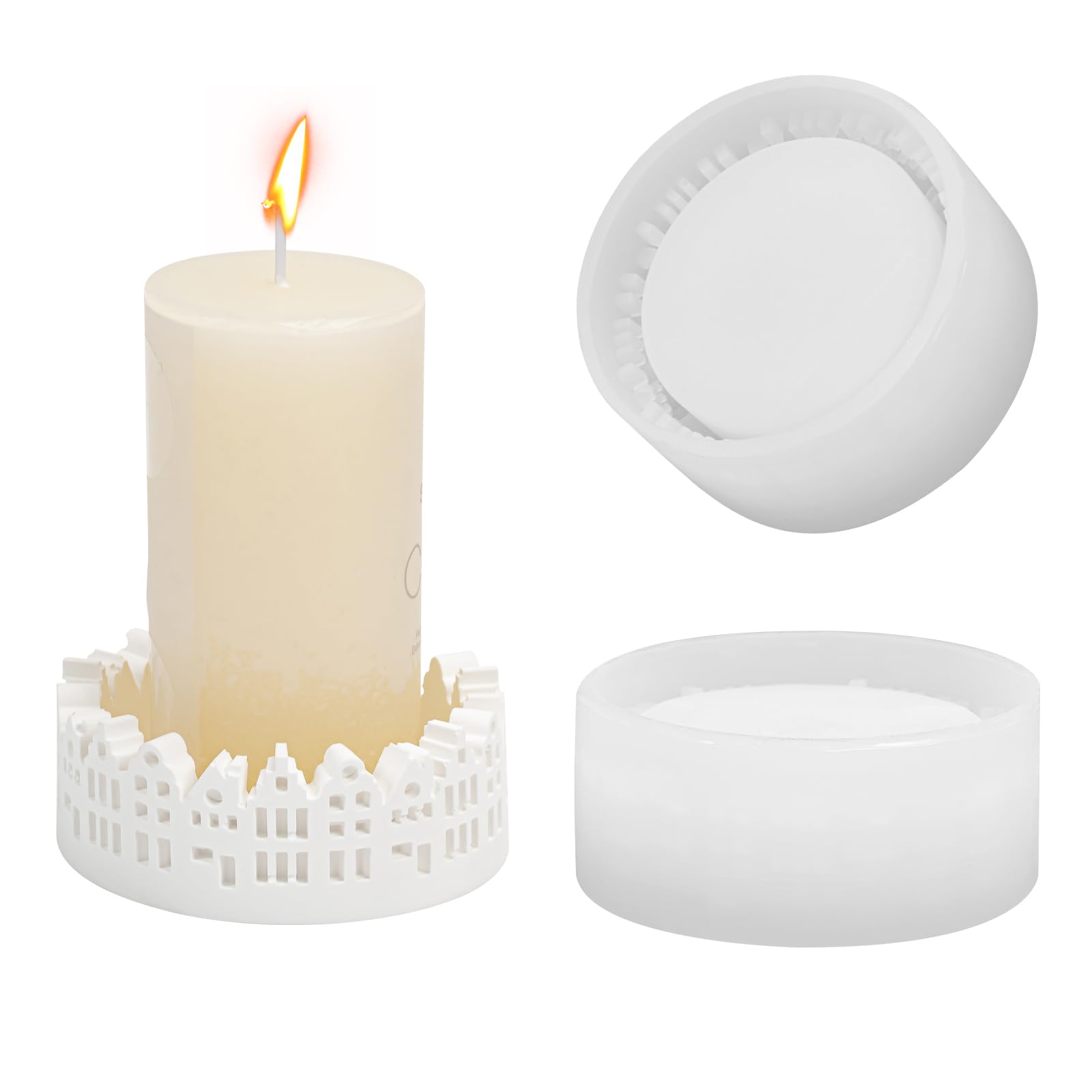 Gießformen Silikon Schale Häuserrand,9 cm ø, Höhe 4 cm,zum Ausgießen mit Gips, Kerzen, Handwerk Angebot bei HelloDeals