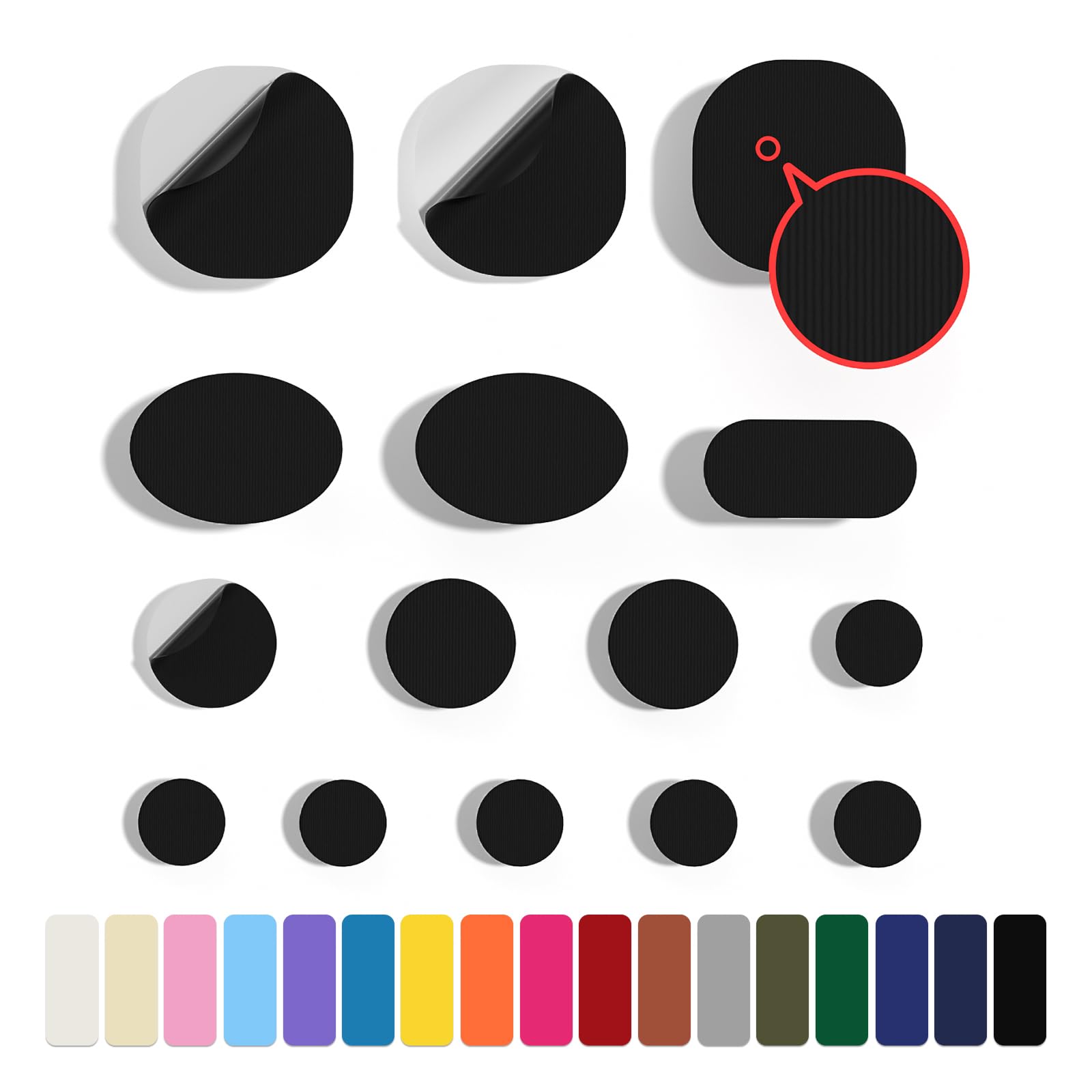 Skystuff Daunenjacken-Flicken aus Nylon, 45 Stück, Reparatur-Klebeband, selbstklebende Reparaturflicken für Jacken, Zelte, Oberbekleidung, rund und oval, schwarz Pre-cut-Black Angebot bei HelloDeals