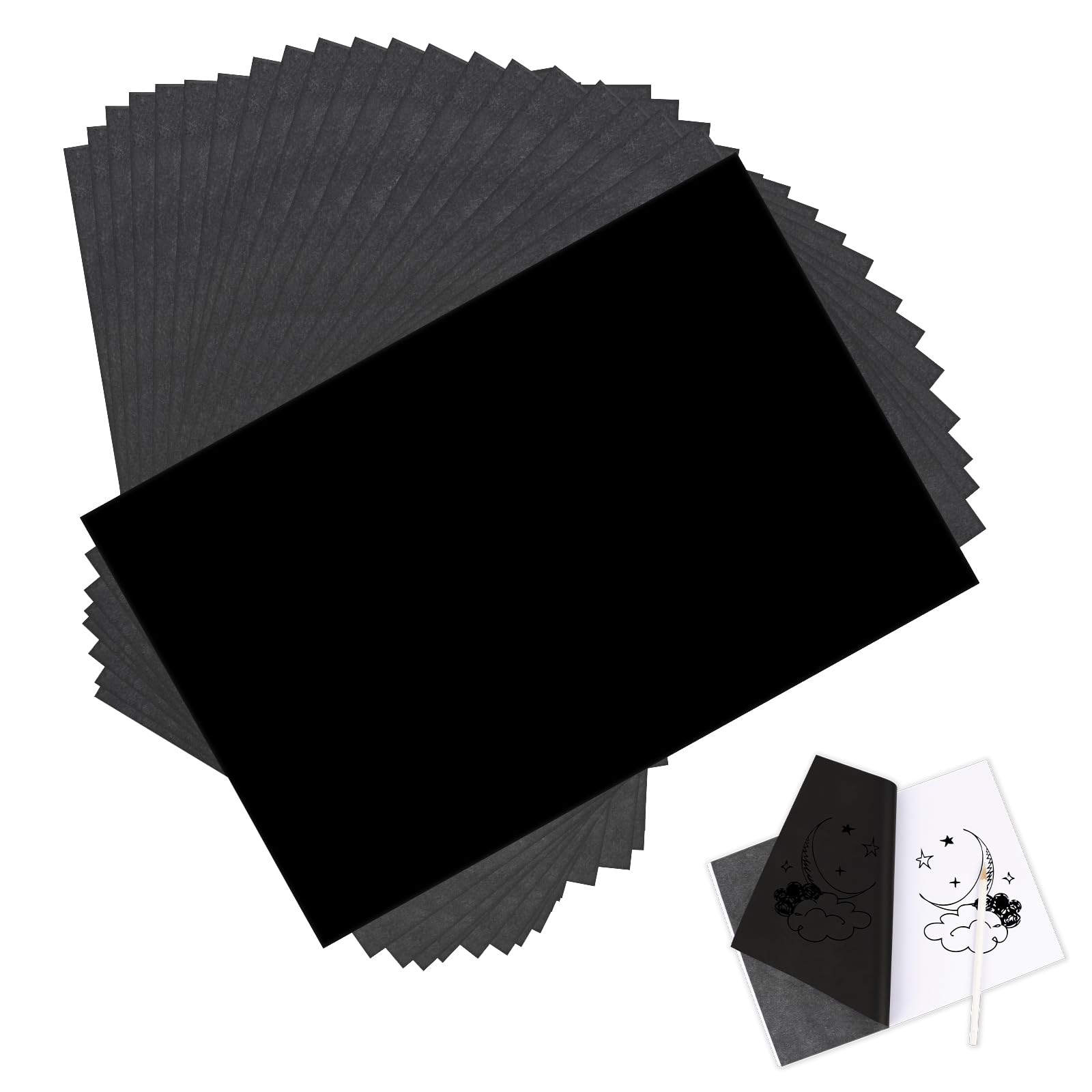 UKOFEW 100 Blatt Kohlepapier, Transferpapier, Schwarzes Kohlepapier Transferpapier, Pauspapier A4, für Holz, Papier, Leinwand (21 x 29,7CM) Angebot bei HelloDeals