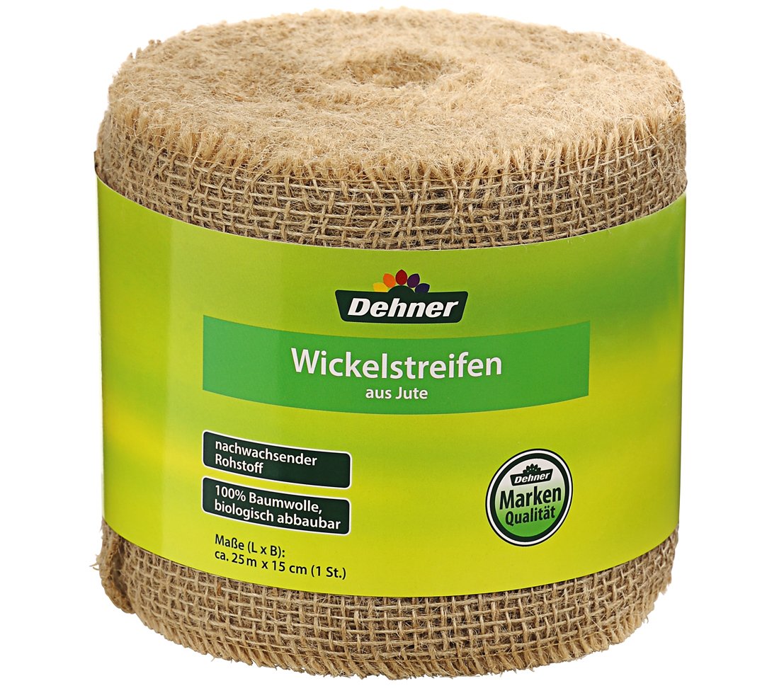 Dehner Jute-Wickelstreifen, ca. 25 m x 15 cm, Baumwolle, beige 15.5 x 15 x 15 cm Single Angebot bei HelloDeals
