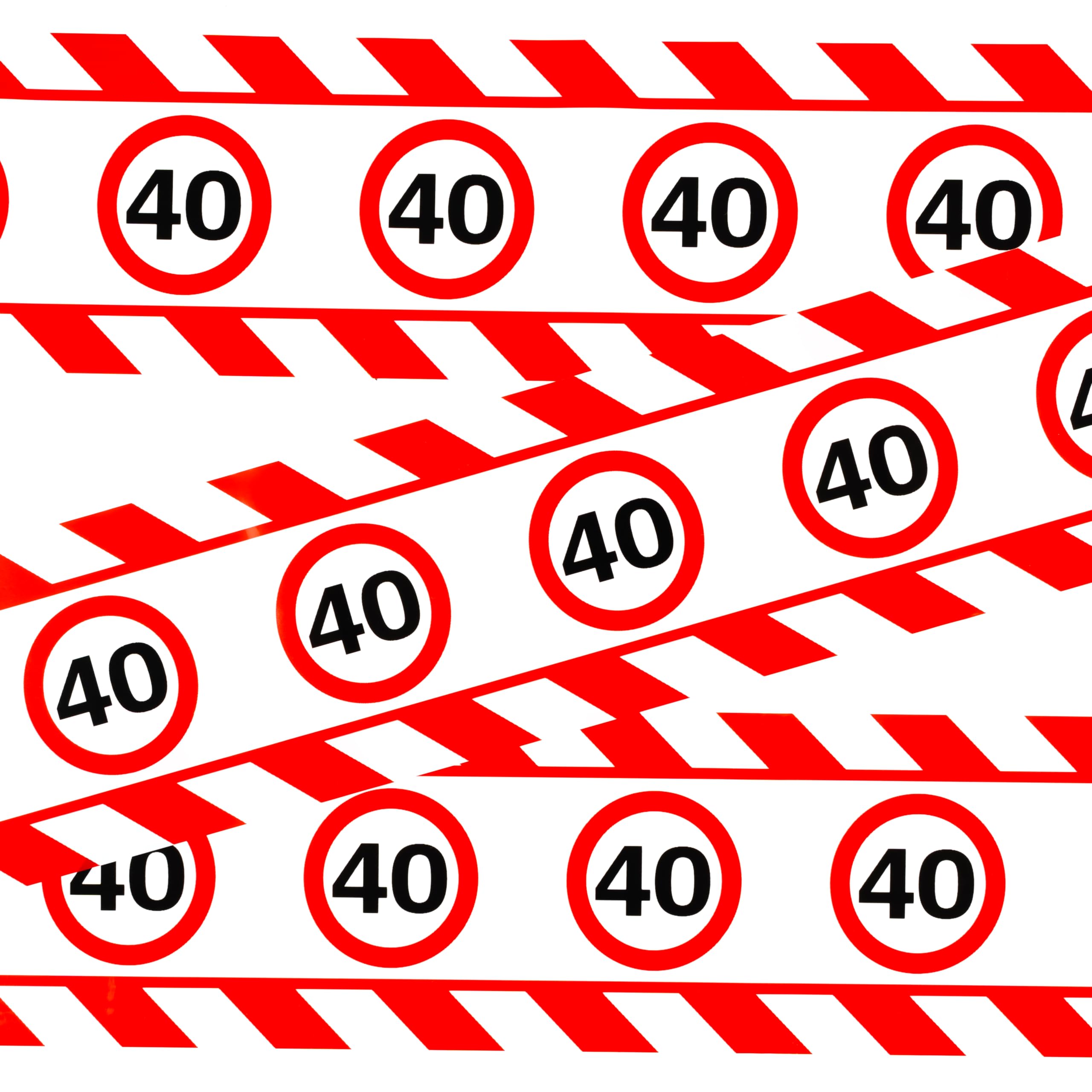 Tiwoca 40 Geburtstag Deko – lustiges Absperrband rot weiß mit Verkehrszeichen als originelle und witzige Geburtstagsdeko für einen gelungenen 40 Geburtstag Frauen oder Männer Angebot bei HelloDeals