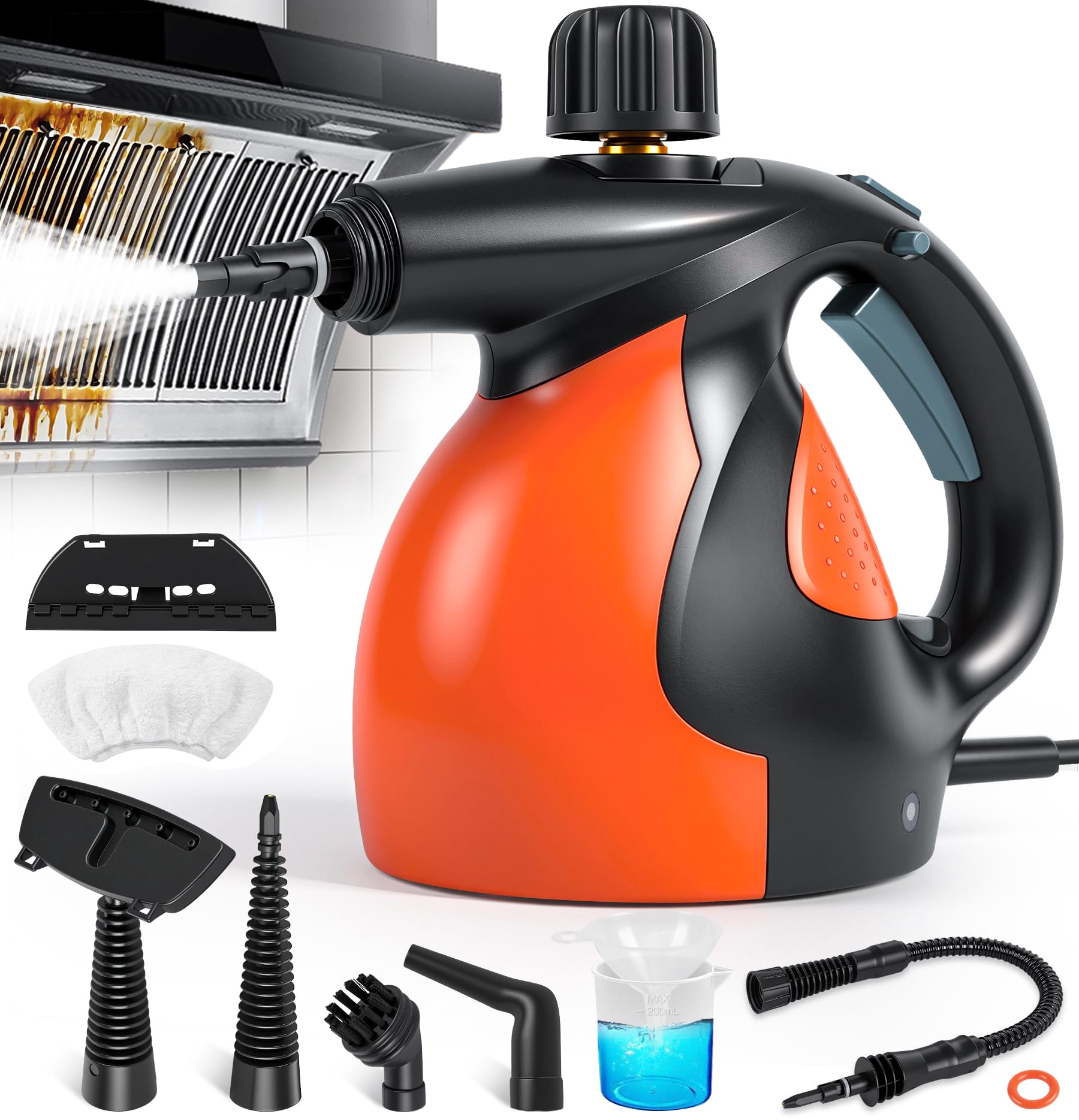 DeeprBlu Dampfreiniger Handgerät, 1300W Tragbarer Dampfreiniger mit 11 Zubehörteilen, Handdampfreiniger für Alles mit Doppelte Sicherheitsverriegelung, Dampfreinigers Polstermöbel für Sofas und Küchen Angebot bei HelloDeals