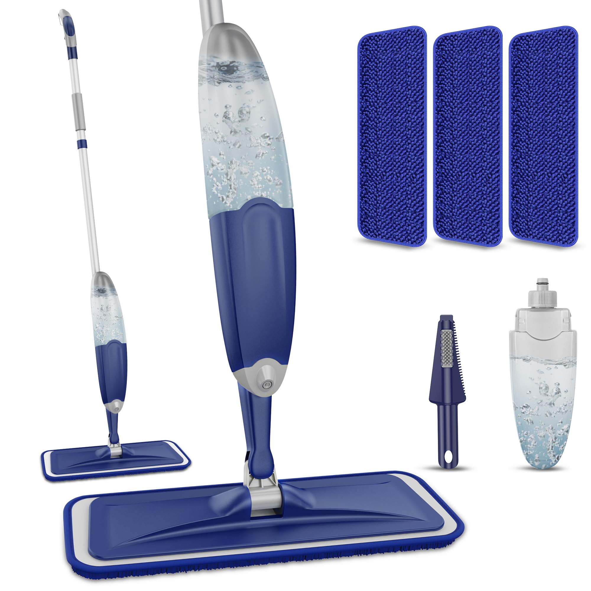 Sprühwischer Bodenwischer mit Sprühfunktion, Wischmopp mit Sprühfunktion Wischer Boden Spray Mop mit wassertank und 3 Waschbaren Mopp Pads für Hartholz, Marmor, Laminat Bodenreinigung Angebot bei HelloDeals