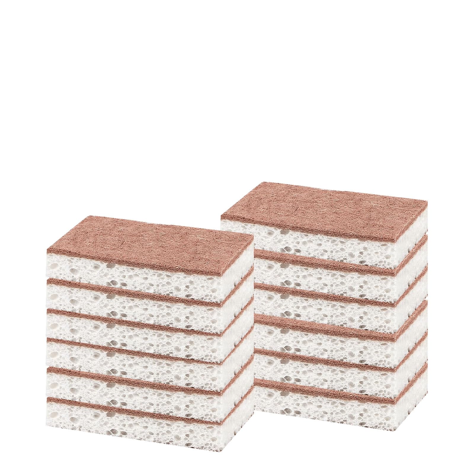 Ryichliho Natürliche Küche Scheuerschwämme 12 Stück, Doppelseitiger Küchenschwamm zum Spülen von Geschirr, Antihaftbeschichteten Pfannen, zum Reinigen von Küche und Bad Angebot bei HelloDeals