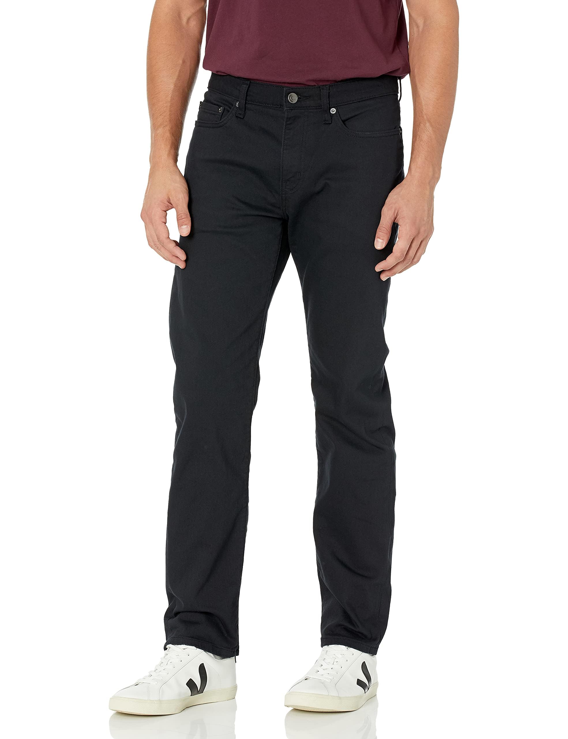 Amazon Essentials Herren Stretchjeans, Gerade Geschnitten - Auslauffarben 34W / 32L Schwarz Angebot bei HelloDeals