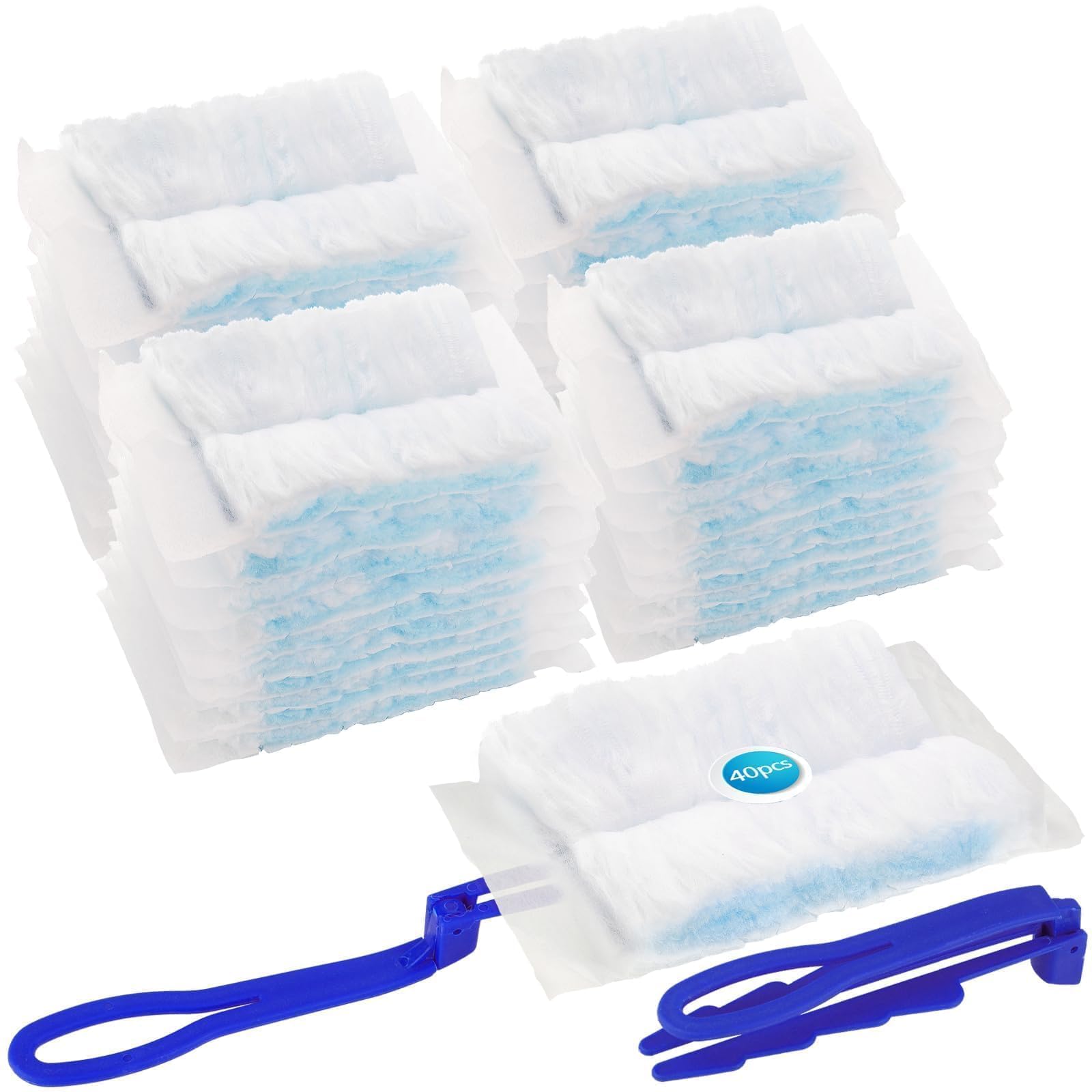 40 Stück Staubmagnet Nachfüllpack Tücher für Swiffer Staubmagnet Duster Nachfüllpack mit 2 Handgriff Staubfänger Staubwedel für Swiffer Staub Entferner Staubtücher Einweg für Tierhaare Staub Schmutz 40pcs+2pcs Handgriff Angebot bei HelloDeals