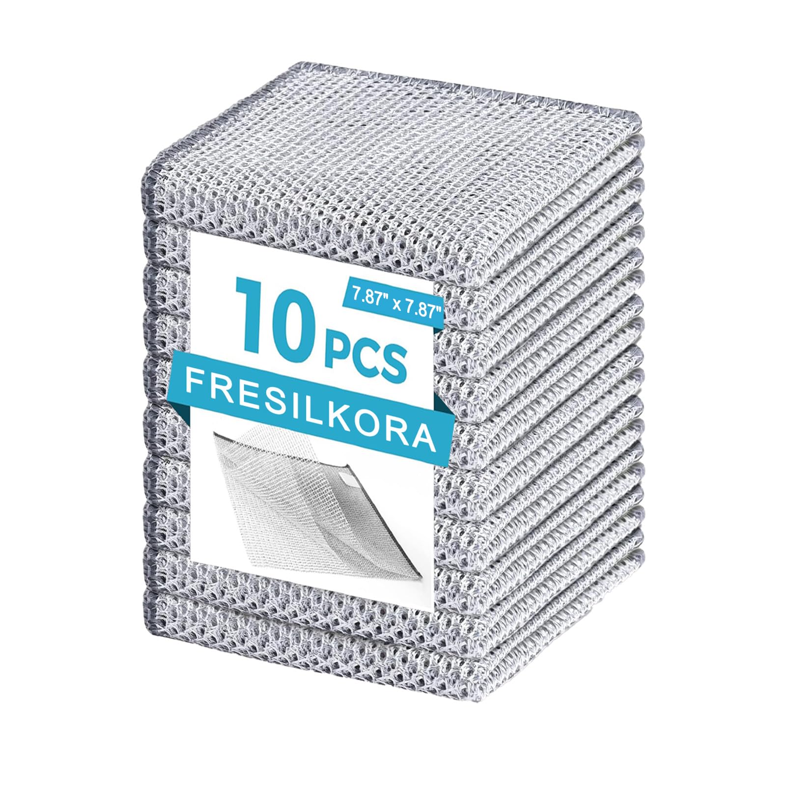 Fresilkora Edelstahl Spültücher, Stahlwolle Spüllappen Waschbar Stahlschwamm, Silberputztuch Reinigungstücher Putzlappen für Küche, Wiederverwendbare küchenlappen für Töpfe Pfannen (10 stück) Angebot bei HelloDeals