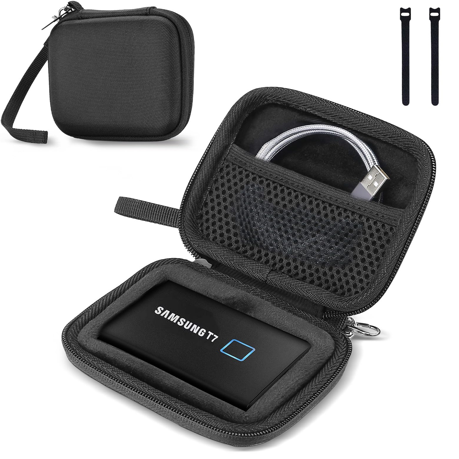 ProCase Festplatten Tasche für Samsung T7/ T7 Touch Portable SSD (500GB/1TB/2TB) Stoßfest Hart Hülle Organizer für Tragbar Externe Festplattentaschen -Schwarz 1-Schwarz Angebot bei HelloDeals