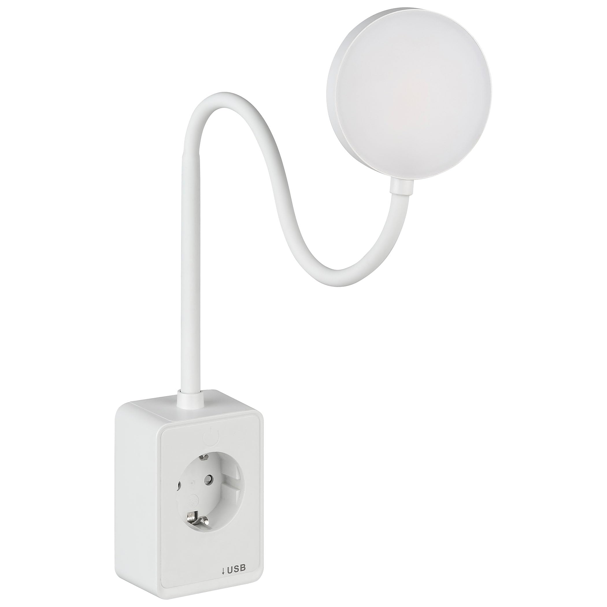 SEBSON LED Steckdosenleuchte dimmbar - Leselampe und Steckdose mit USB-C Anschluss - flexibler Schwanenhals, neutralweiß 4.000K - Steckerlampe, Nachtlicht 4,5W weiß Weiß 1 Angebot bei HelloDeals