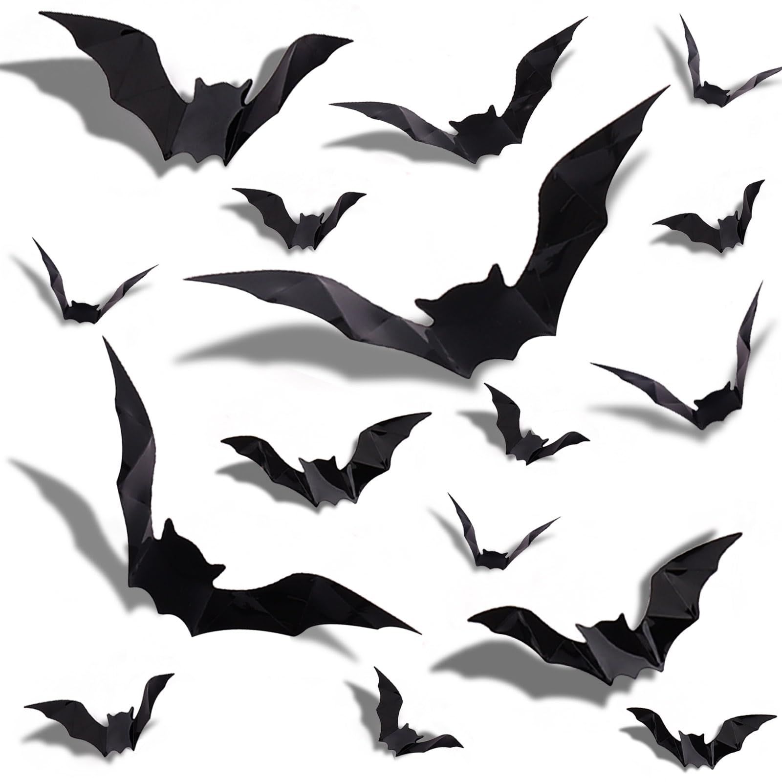 GoldRock 4 Größen 3D Fledermaus Deko Halloween Sticker, 32 Stück Halloween Deko Fledermäuse Wandaufkleber,Fledermaus Aufkleber Schwarz,Gothic Fensterbilder Helloween Dekorationen für Wand,Fenster,Tür 32 Stück Halloween 3d Fledermaus Deko Angebot bei HelloDeals