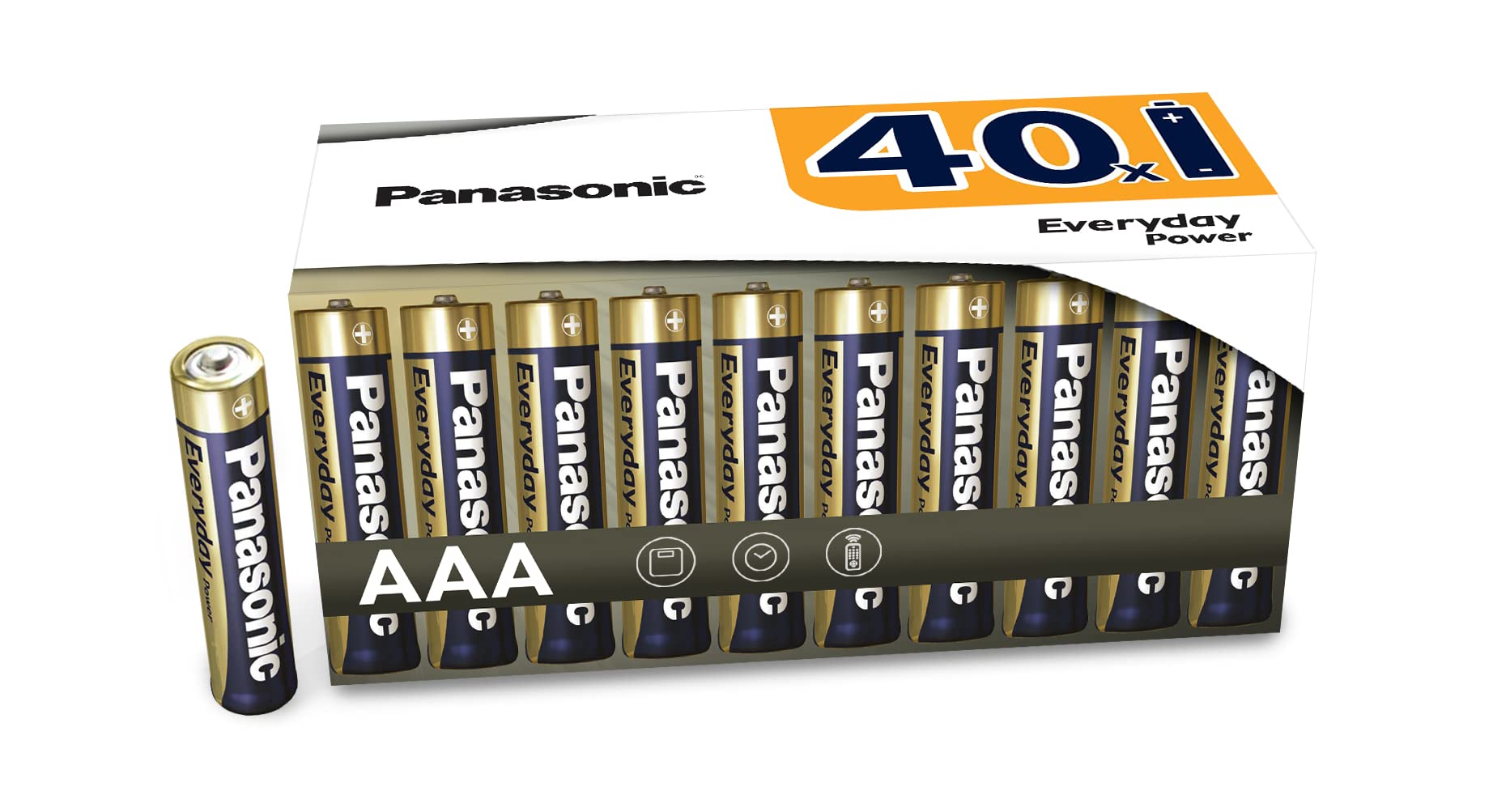 Panasonic Everyday Power, AAA Alkaline Batterien, 40er Pack, plastikfreie Verpackung, Micro/LR03, Amazon Exclusive 40er Pack AAA Single Angebot bei HelloDeals