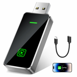 Wireless CarPlay Adapter Kompatibel mit iPhone, Konvertieren von Kabelgebunden zu Kabellos, CarPlay Dongle Plug & Play für Apple iOS 10+ und Auto ab 2019+, Intelligente Sprachsteuerung, Schwarz Angebot bei HelloDeals