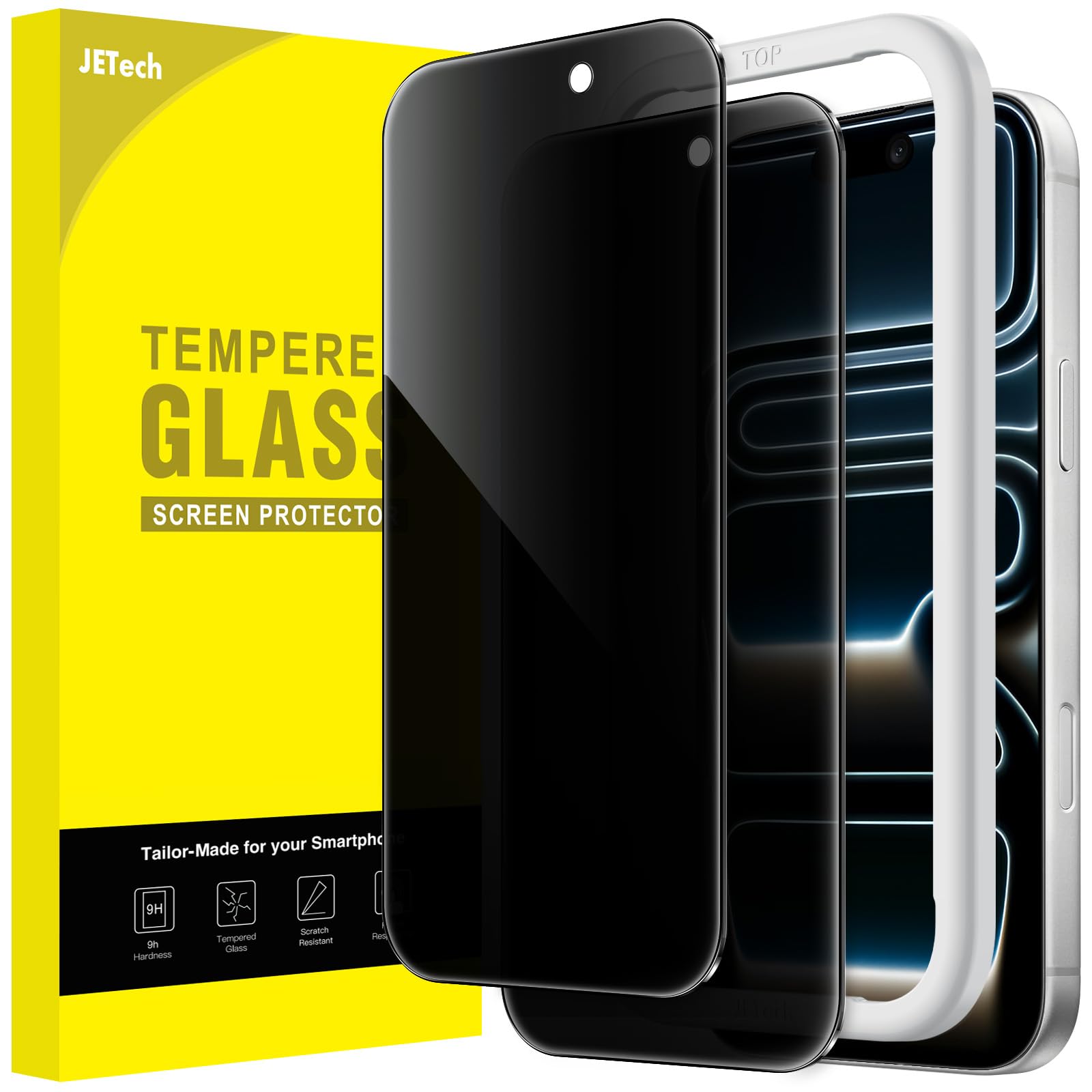 JETech Sichtschutz für iPhone 17 Pro 6,3 Zoll, Anti-Spy Gehärtete Glas Schutzfolie mit Einfachem Installationswerkzeug, 2 Stück Angebot bei HelloDeals