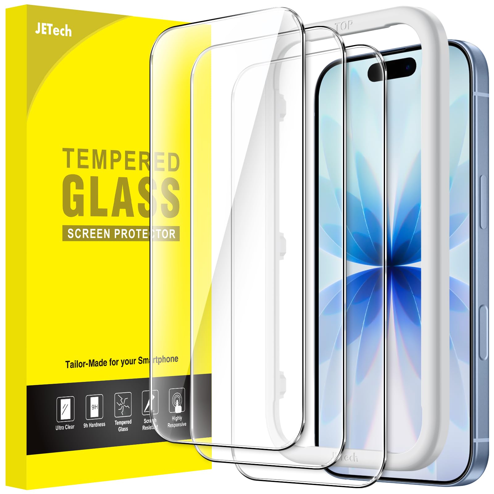 JETech Schutzfolie für iPhone 17 6,3 Zoll, Gehärtete Glas Displayschutz mit Einfachem Installationswerkzeug, 9H Härte, Hat Keinen Einfluss auf die Hülle, 3 Stück Angebot bei HelloDeals