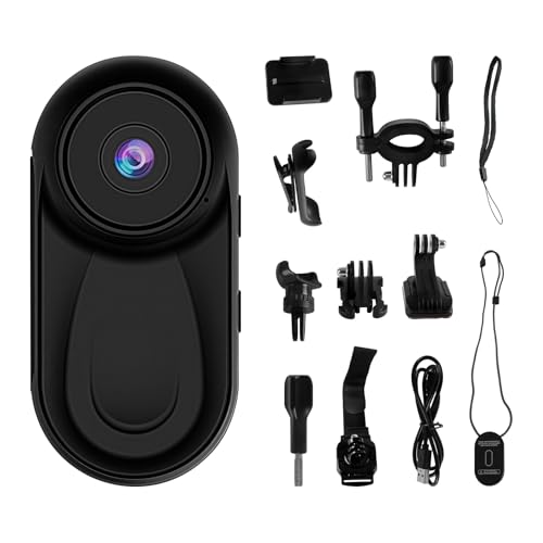 cimsfcor Mini-Daumen-Action-Kamera, 1080P HD, tragbare Vlogging-Körperkamera mit 130°/F2.0 Weitwinkel, tragbare Videokamera mit Audio für Vlog Reisen Sport Angebot bei HelloDeals