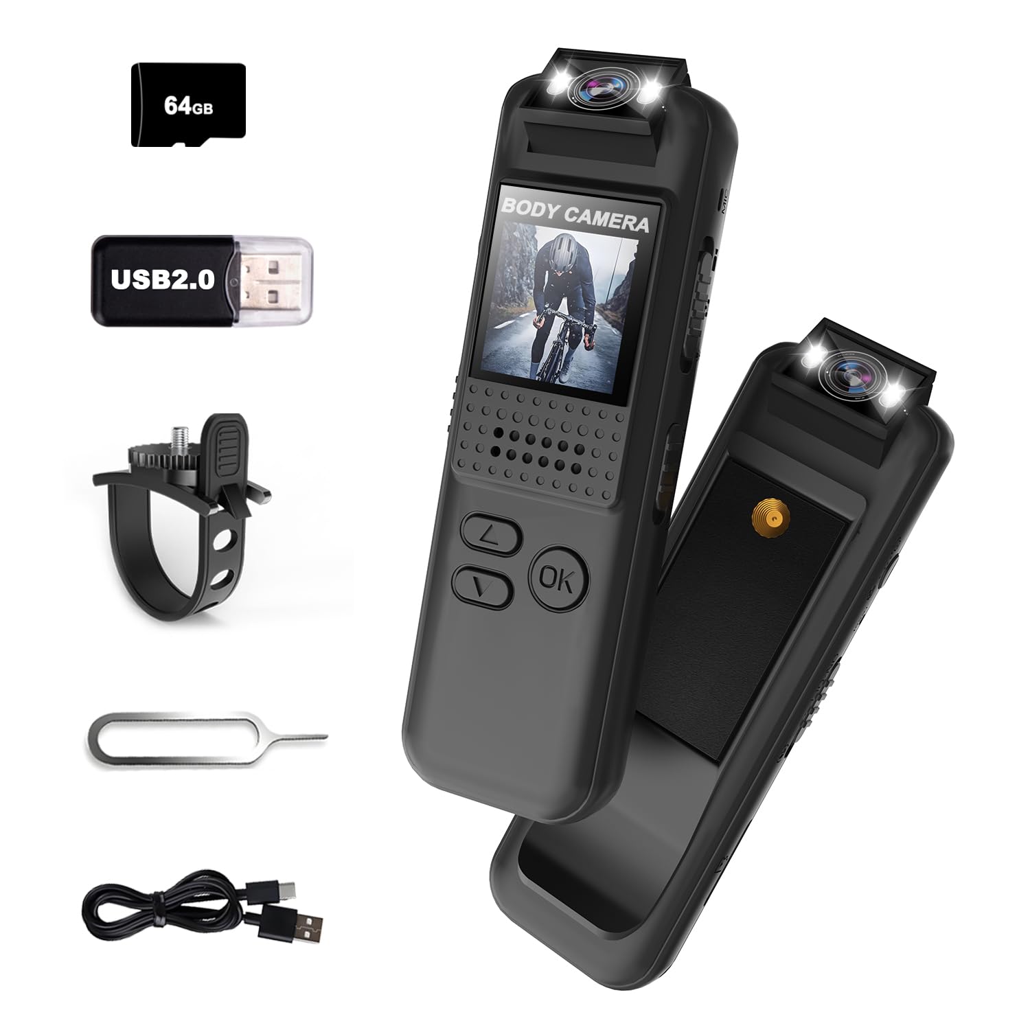 Bextgoo Bodycam, Mini Action Kamera Körperkamera mit 64GB Speicherkarte, Nachtsicht, 1080P HD Sportskamera mit Magnetclip & Fahrradhalterung, Bodycam Körperkamera Mini für Sport und Outdoor schwarz01 Angebot bei HelloDeals