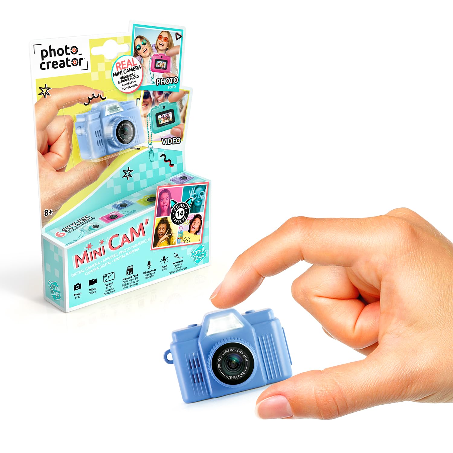 Canal Toys Fotocreator - Mini Digicam – kompakte 12MP Pocket Kamera, 1080p Full‑HD Video, 1,5″ LCD‑Bildschirm, Selfie‑Modus & Farbfilter, MicroSD Karten‑Slot – ideal für unterwegs - CLK 059 Retro Blau Angebot bei HelloDeals