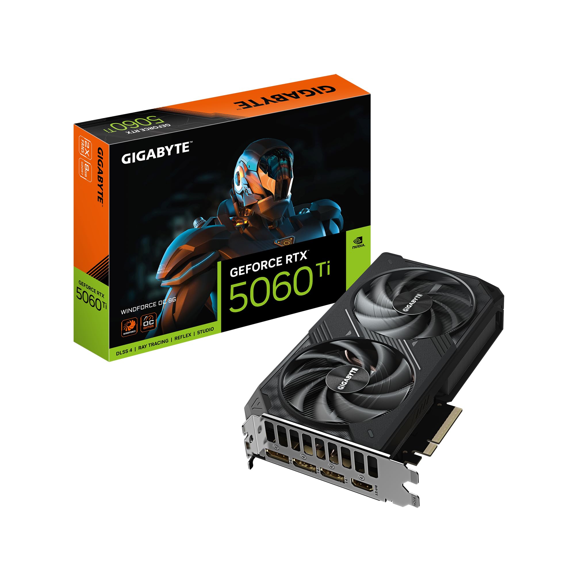 Gigabyte GeForce RTX 5060 Ti WINDFORCE OC 8G Grafikkarte – 8 GB GDDR7, 128 Bit, PCI-E 5.0, 2587 MHz Kernfrequenz, 3 x DisplayPort, 1 x HDMI, GV-N506TWF2OC-8GD Full-Height/Half-Length (FH/HL) Angebot bei HelloDeals