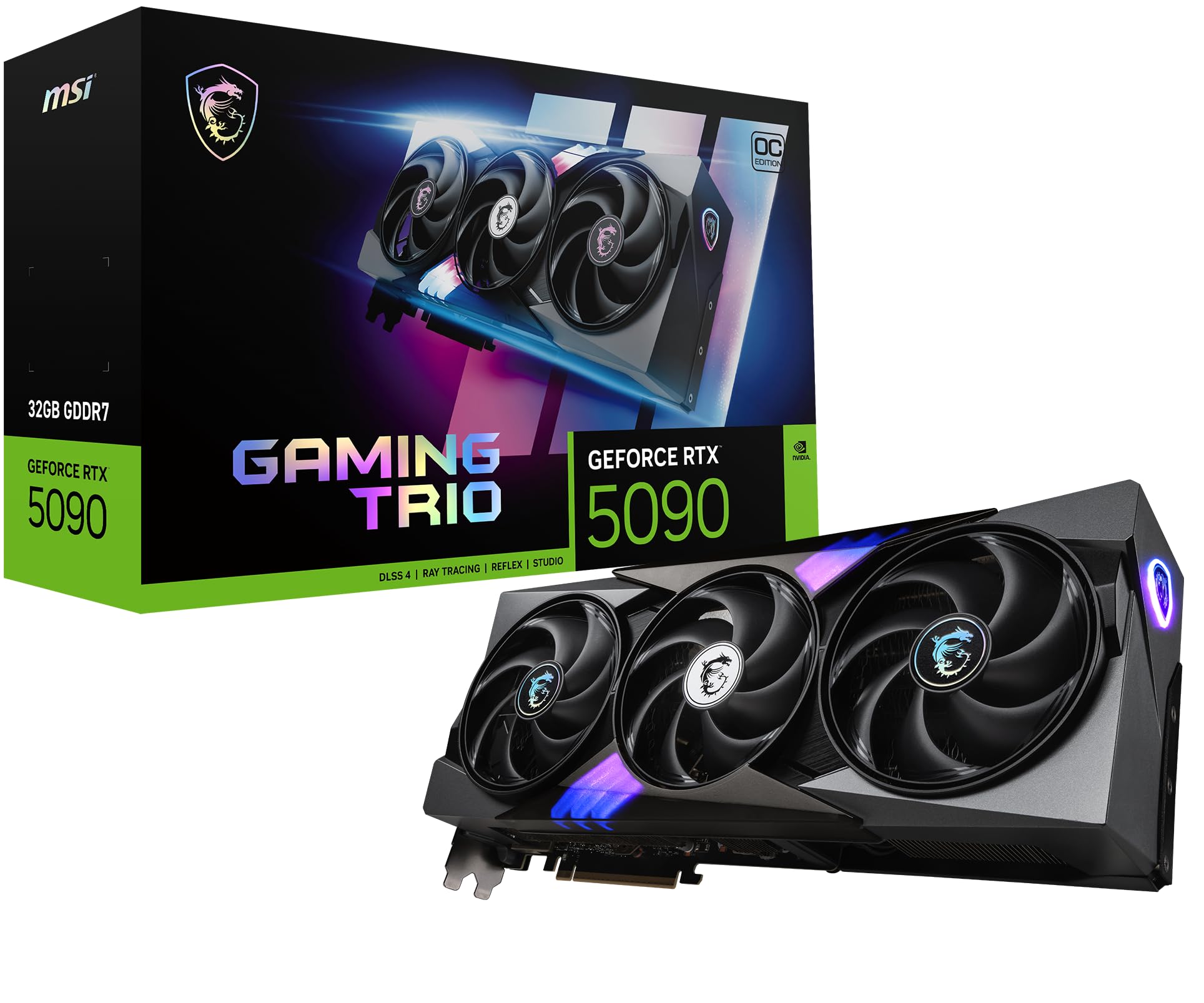 MSI GeForce RTX 5090 32G Gaming Trio OC — 32GB GDDR7 (28Gbps/512-bit), PCIe 5, Boost: 2482 MHz, HDMI 2.1b, DisplayPort 2.1b Angebot bei HelloDeals