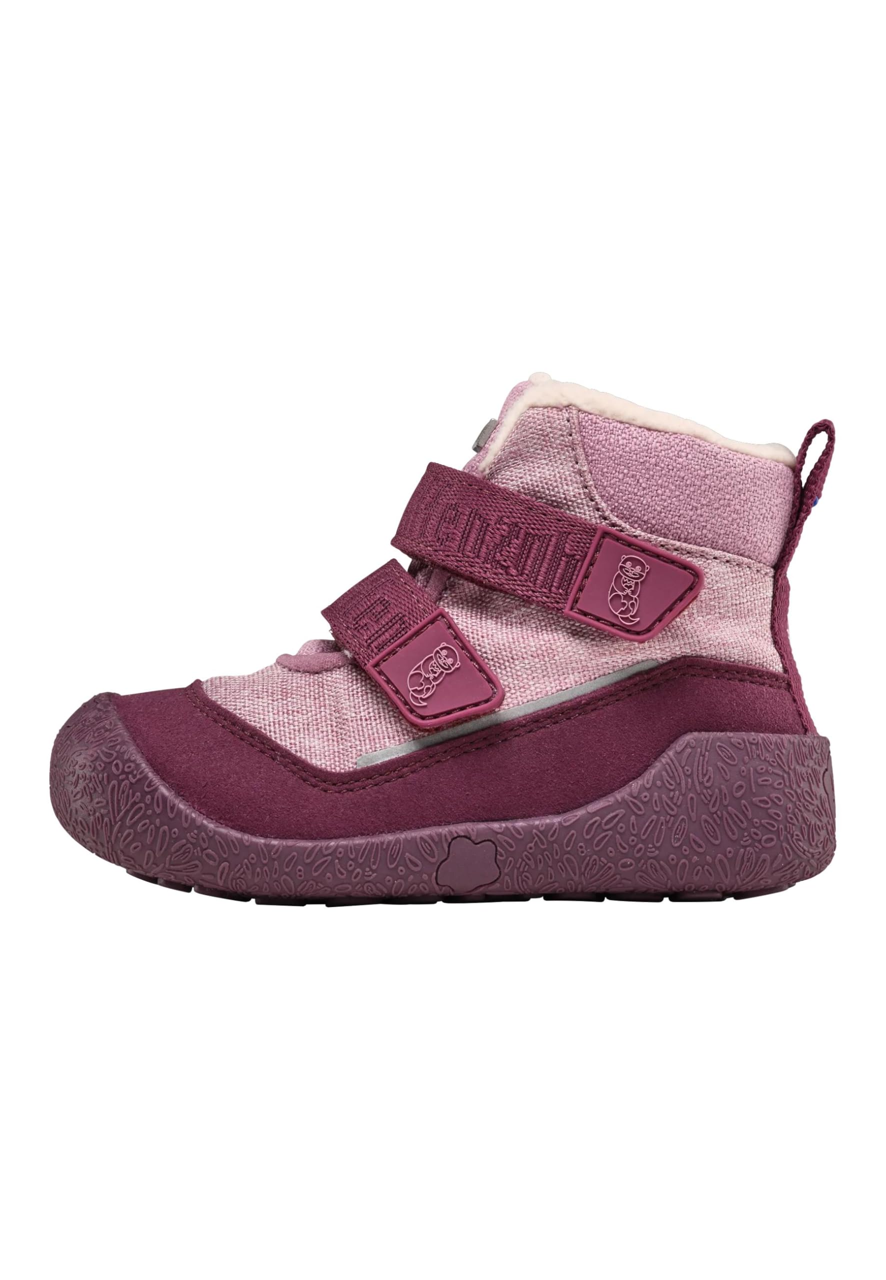 Affenzahn Lauflerner Winterstiefel Vegan Snuggy rutschfest, mit Klettverschluss, wasserdicht, warm gefüttert, leicht, Größe 19-25 23 EU Otter Rosa Angebot bei HelloDeals
