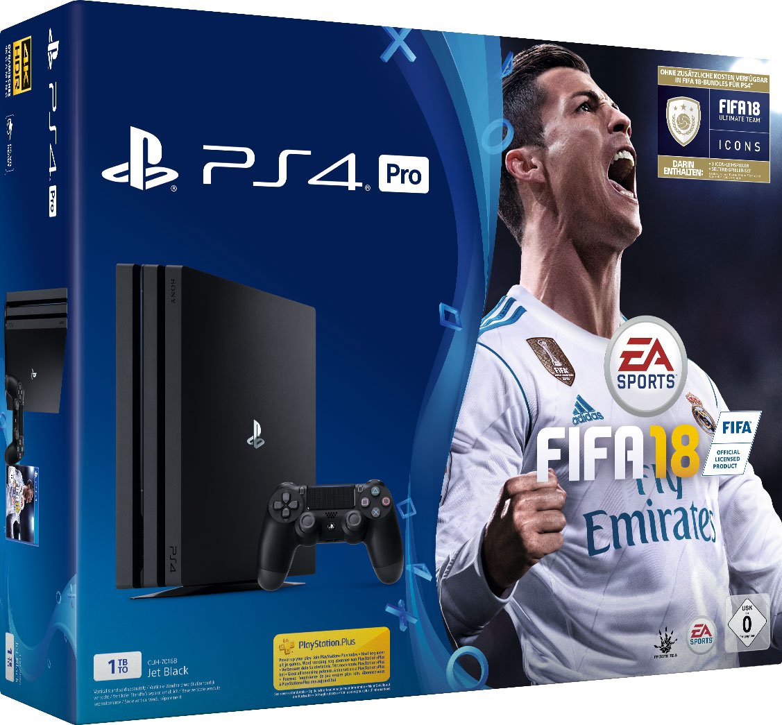PlayStation 4 Pro - Konsole (1TB) inkl. FIFA 18 ohne Wireless Controller Angebot bei HelloDeals