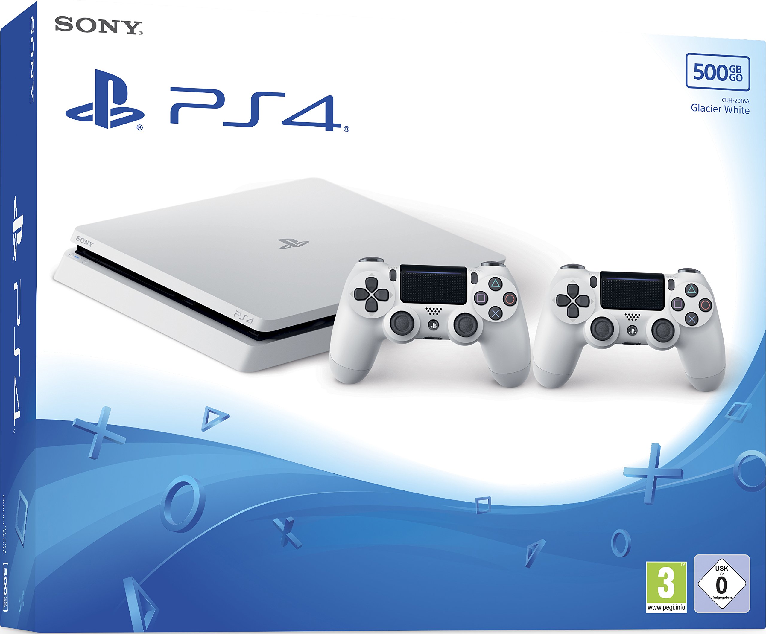 PlayStation 4 - Konsole (500GB, weiß, slim) inkl. 2. DualShock Controller Angebot bei HelloDeals
