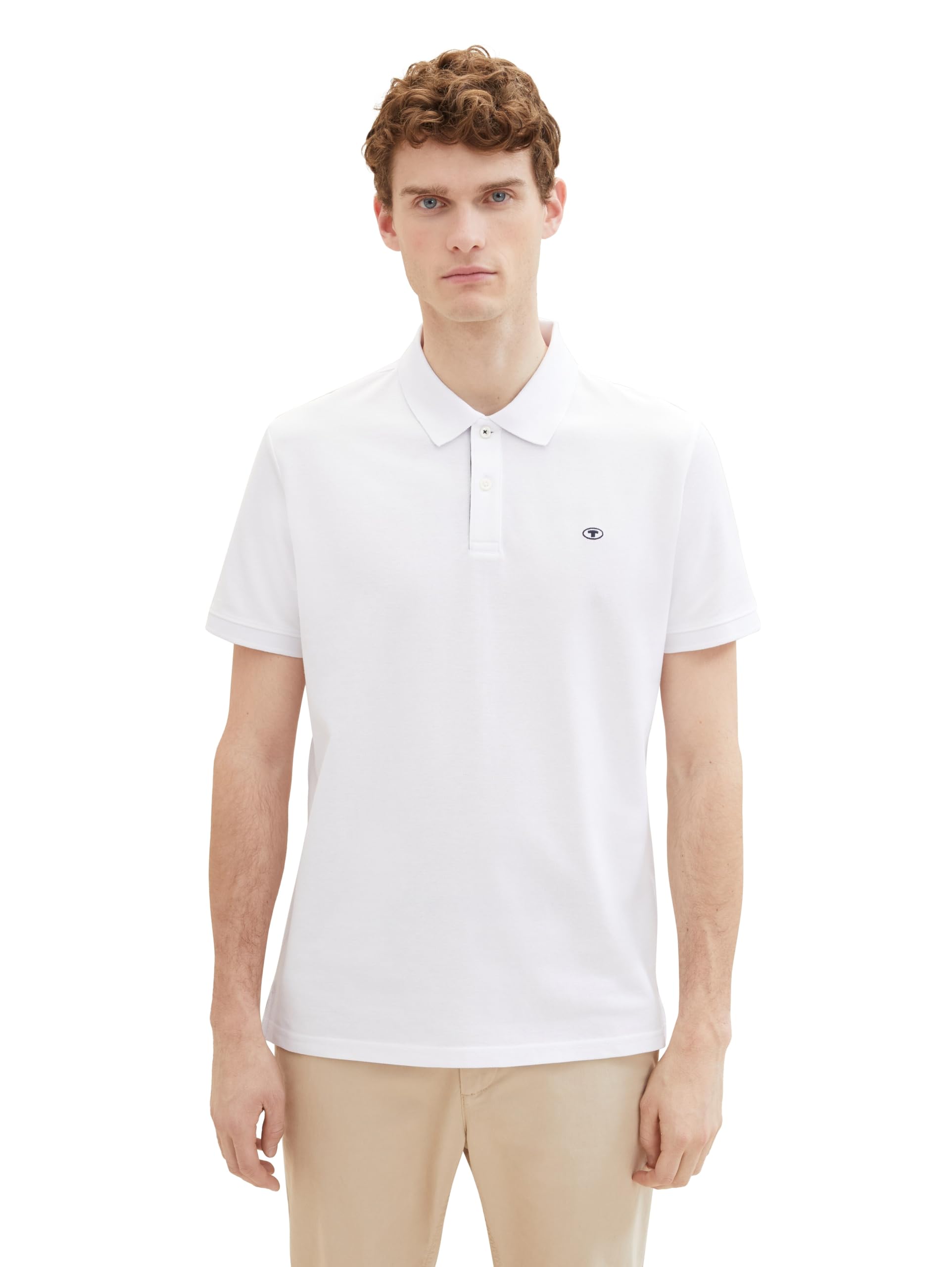 Tom Tailor Herren Piqué Poloshirt aus Baumwolle L 20000 - White Angebot bei HelloDeals