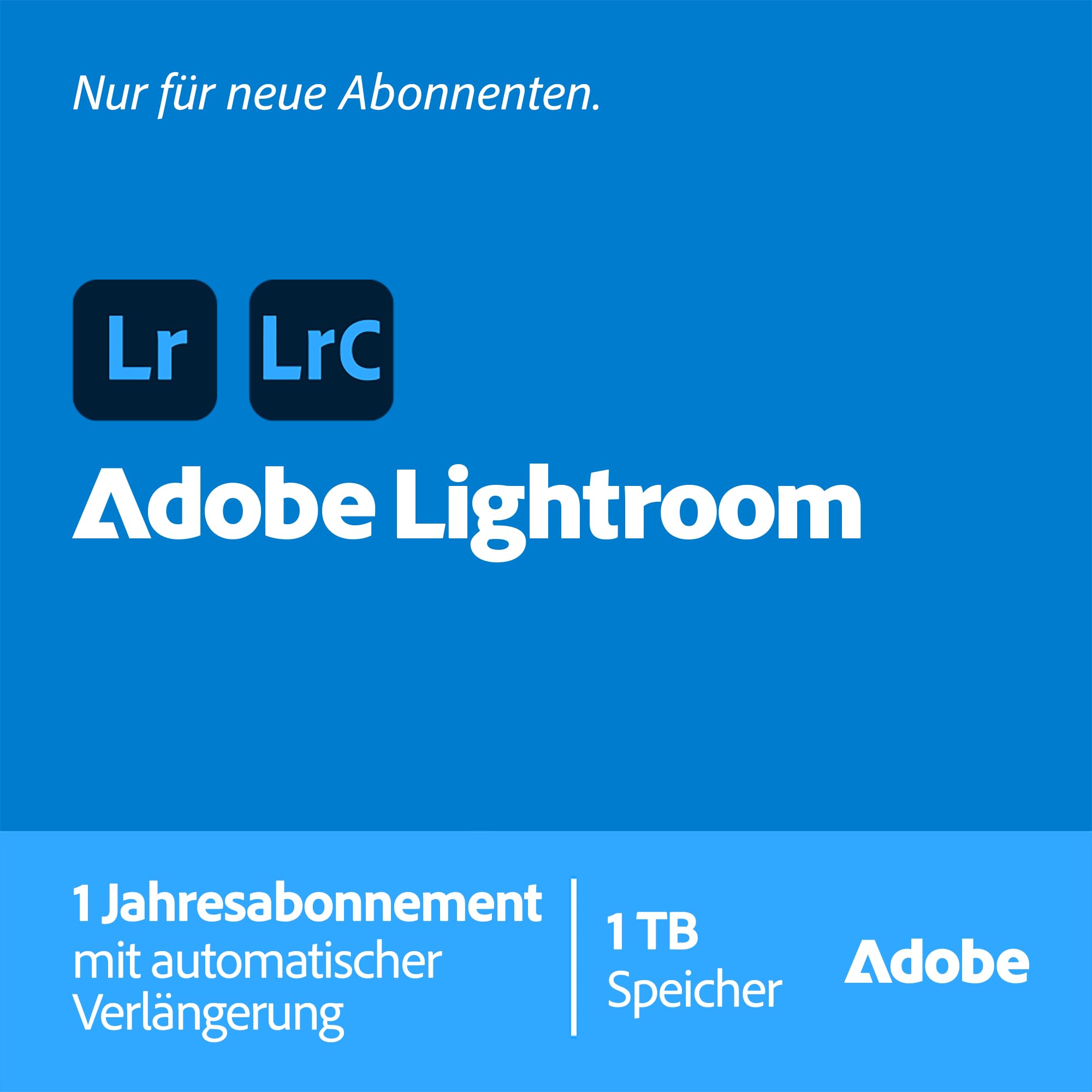 Adobe Lightroom inkl. Lightroom Classic 1 TB | Fotos bearbeiten, organisieren & teilen |Generative KI | Jahresabonnement mit automatischer Verlängerung | PC/Mac Angebot bei HelloDeals