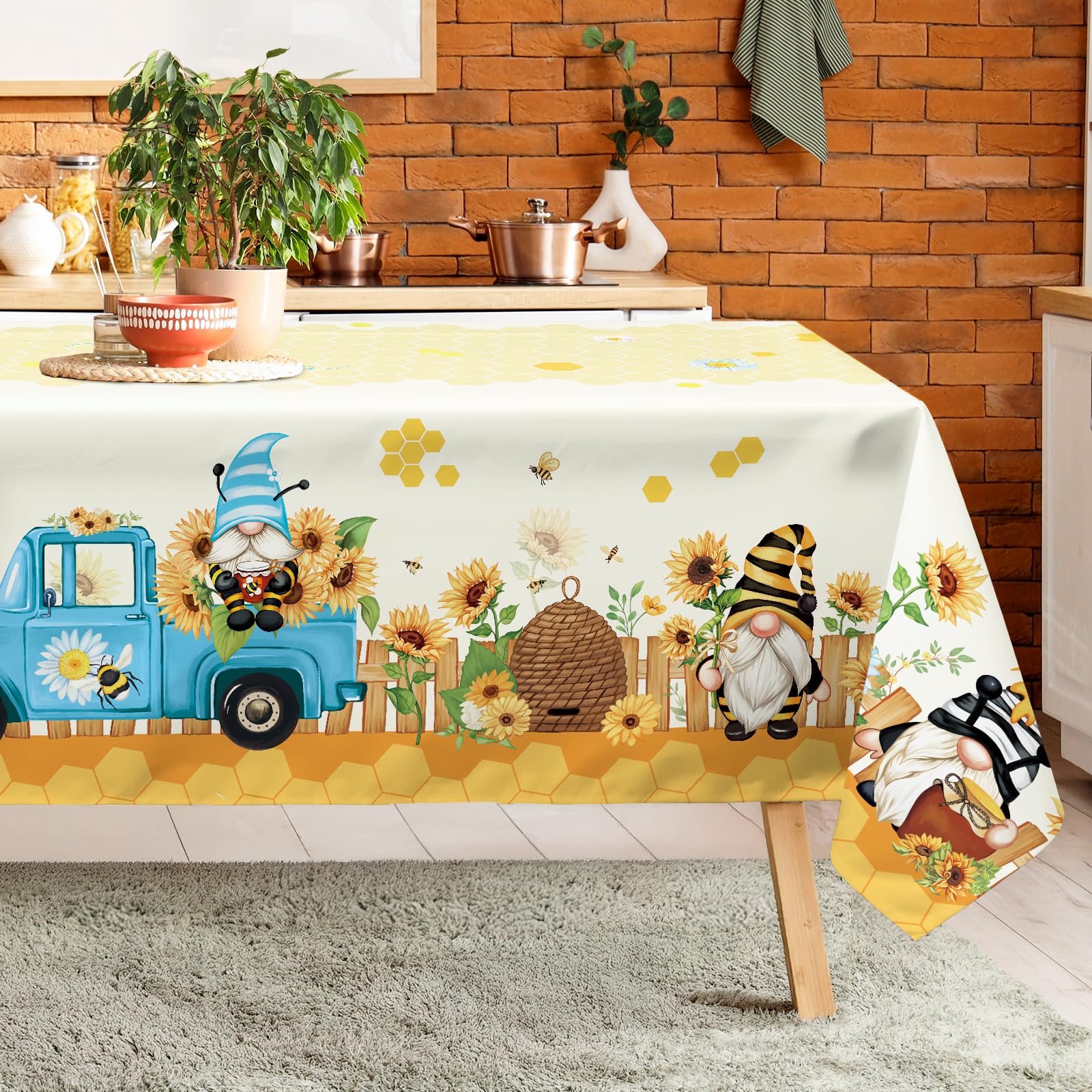 Arquiel Tischdecke Sonnenblume, Tischdecken Gelb Blume GNOME Abwaschbar Wasserabweisend Rechteckige Tischtuch Tischdeck für Haus Küche Esszimmer Party Dekoration FrüHling/Sommer(152 x 304 cm) Sonnenblume 304 x 152 cm (Rechteckig) Angebot bei HelloDeals