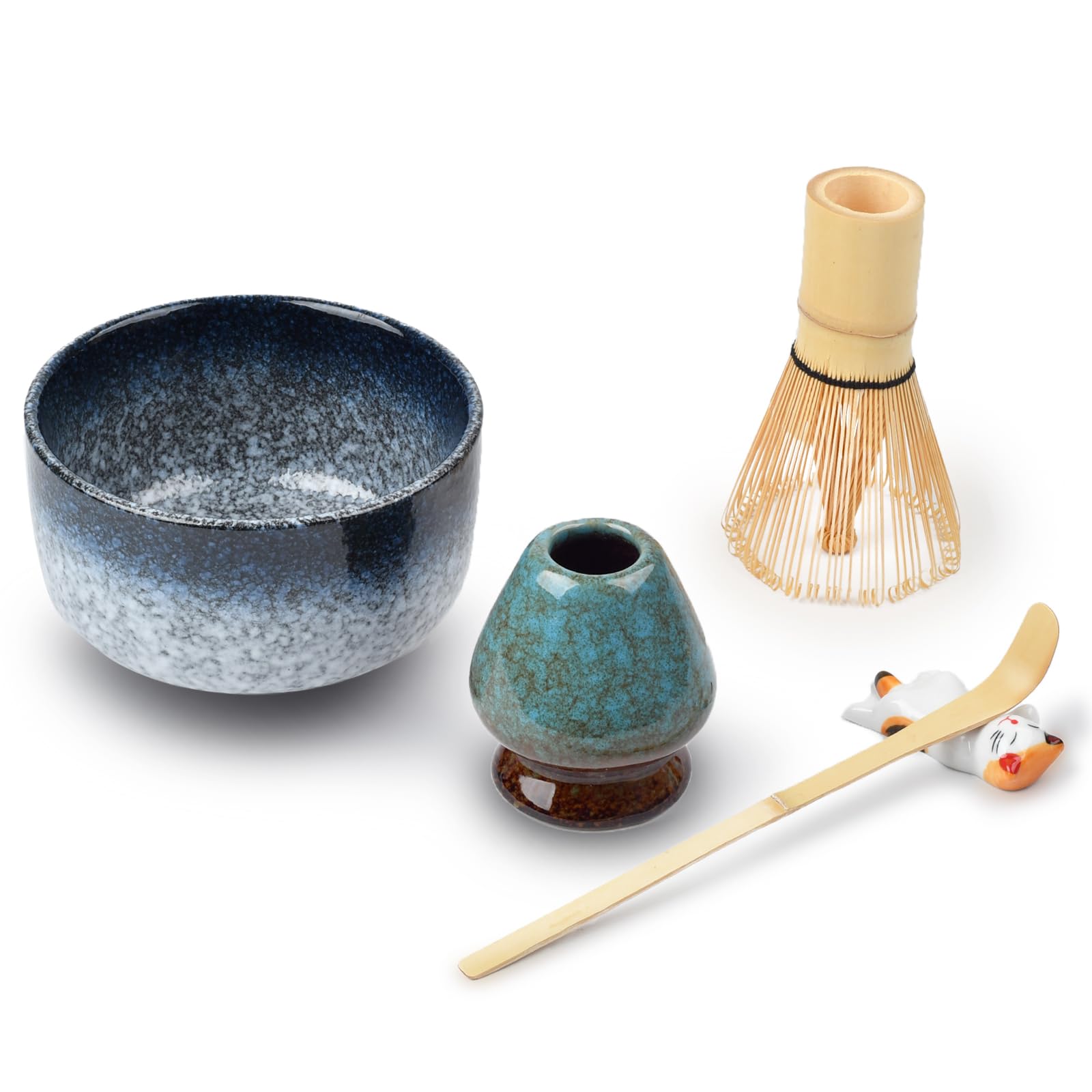 MPEIPILA Matcha Tee Set, Matcha Set, Matcha Besen, Matcha Set für Einsteiger, Japanisches Matcha Tee Set, Stylisches Matchas Set, Matcha-Set, Fantasieblau Angebot bei HelloDeals