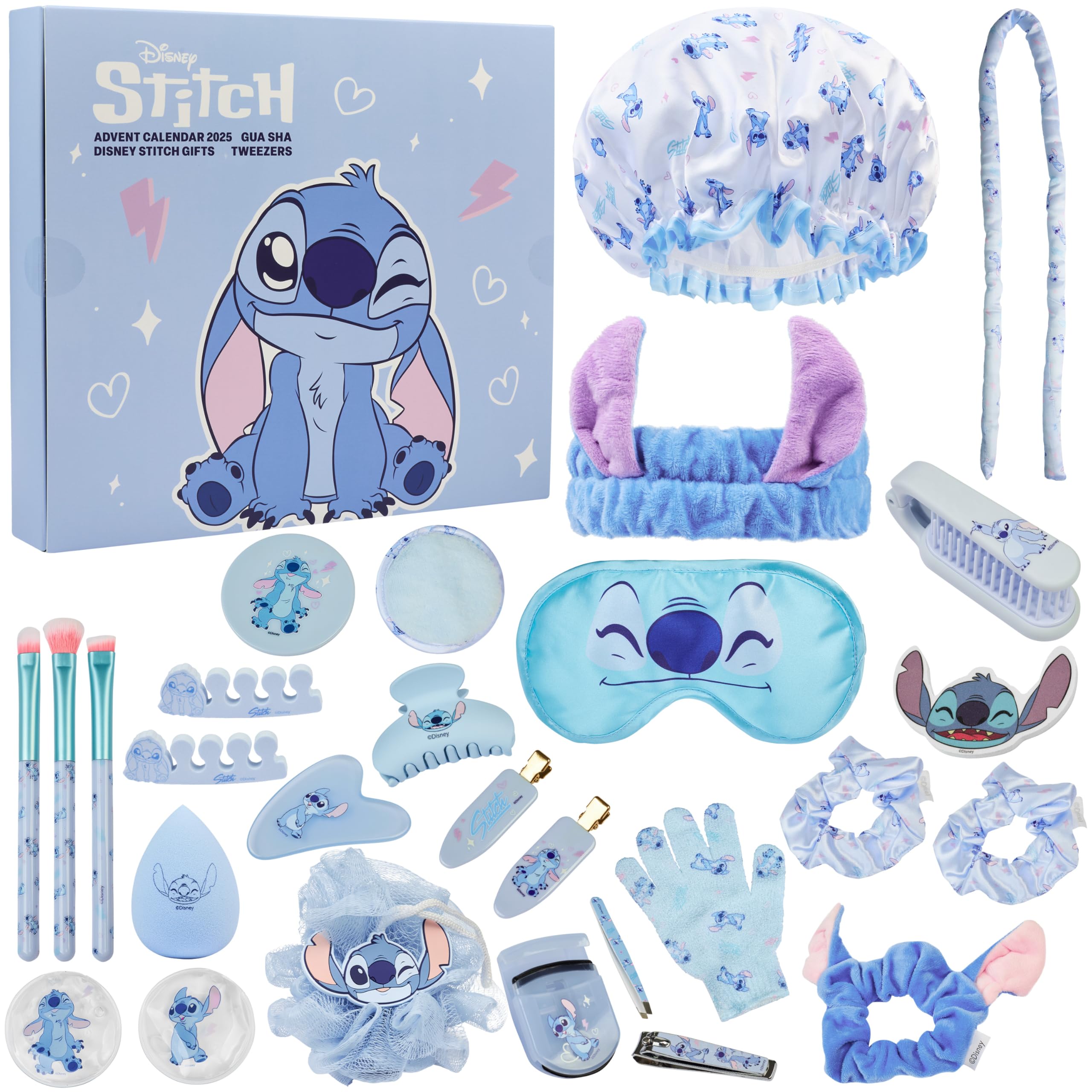 Get Trend Disney Stitch Adventskalender 2025 mit Accessoires, Beauty Produkte, Weihnachtskalender Geschenke für Frauen & Teenager Mädchen (Blau Stitch) Angebot bei HelloDeals