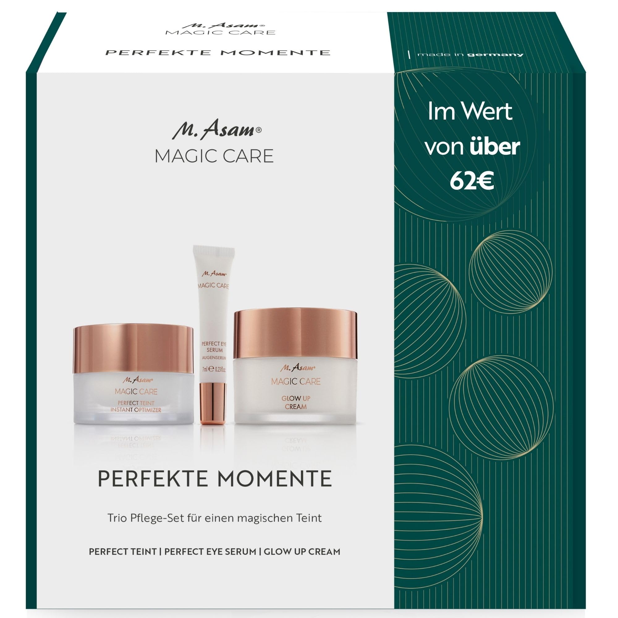 M. Asam MAGIC CARE Geschenkset mit Glow Up Cream (50 ml), Perfect Eye Serum (7 ml) & Perfect Teint (30 ml) - Anti-Aging Pflege, Weihnachtsgeschenkidee für Frauen, Pflege & Make-up Geschenkset 03 - Magic Care 3er Set Angebot bei HelloDeals