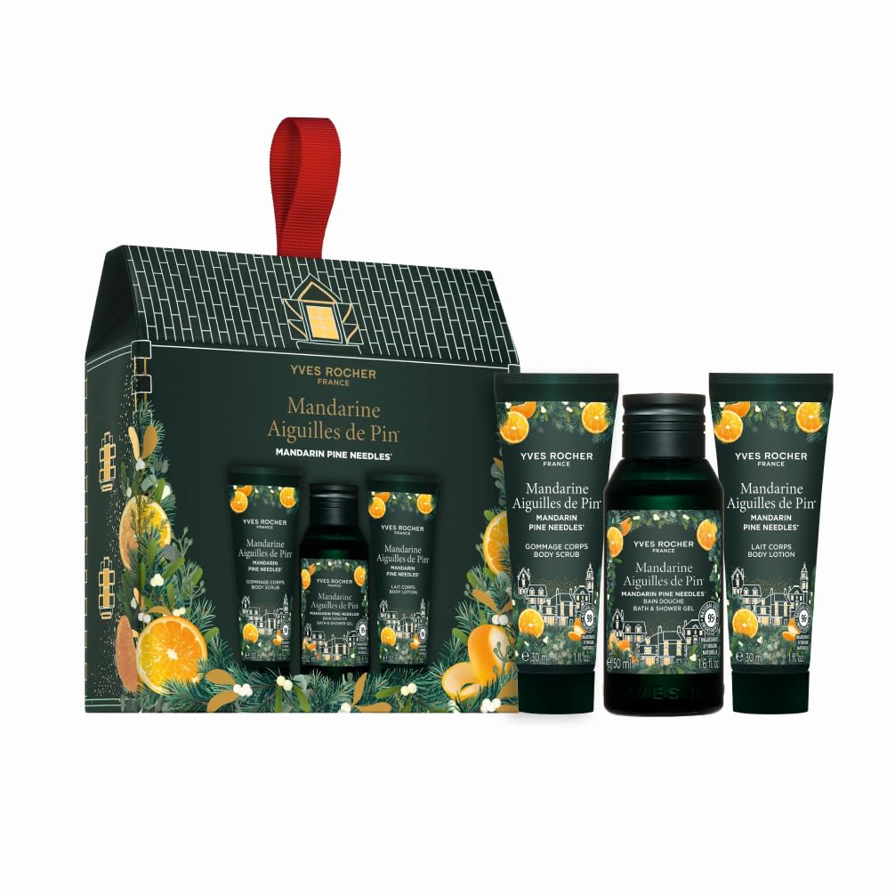 Yves Rocher LIMITED EDITION Mini Geschenkset für Frauen – Bodylotion 30 ml, Peeling 30 ml & Duschgel 50 ml – Feuchtigkeitsspendende Pflegeroutine Mandarine & Kiefer Angebot bei HelloDeals