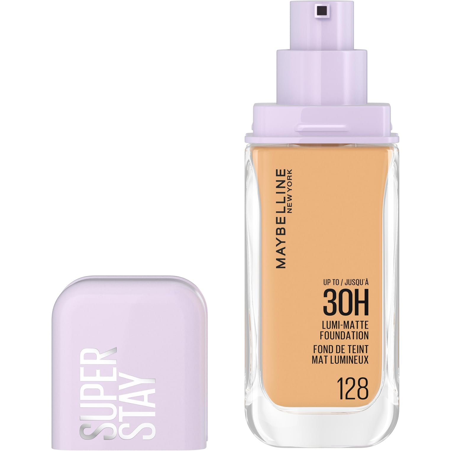 Maybelline New York 30H Lumi Matte Foundation, Langanhaltend ultra-frischer Look mit mattem Finish, Aufbaubare & lichtreflektierende Foundation, Farbe: 128 Mittel, Warm, Superstay Angebot bei HelloDeals