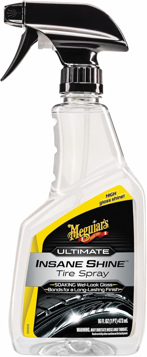 Meguiar’s G250816EU Ultimate Insane Shine Tire Spray - Reifenglanzspray für langanhaltenden Hochglanz - Nassglanz - einfach anzuwenden, fortschrittliche Formel für langanhaltendes Finish, 473ml Spray Angebot bei HelloDeals
