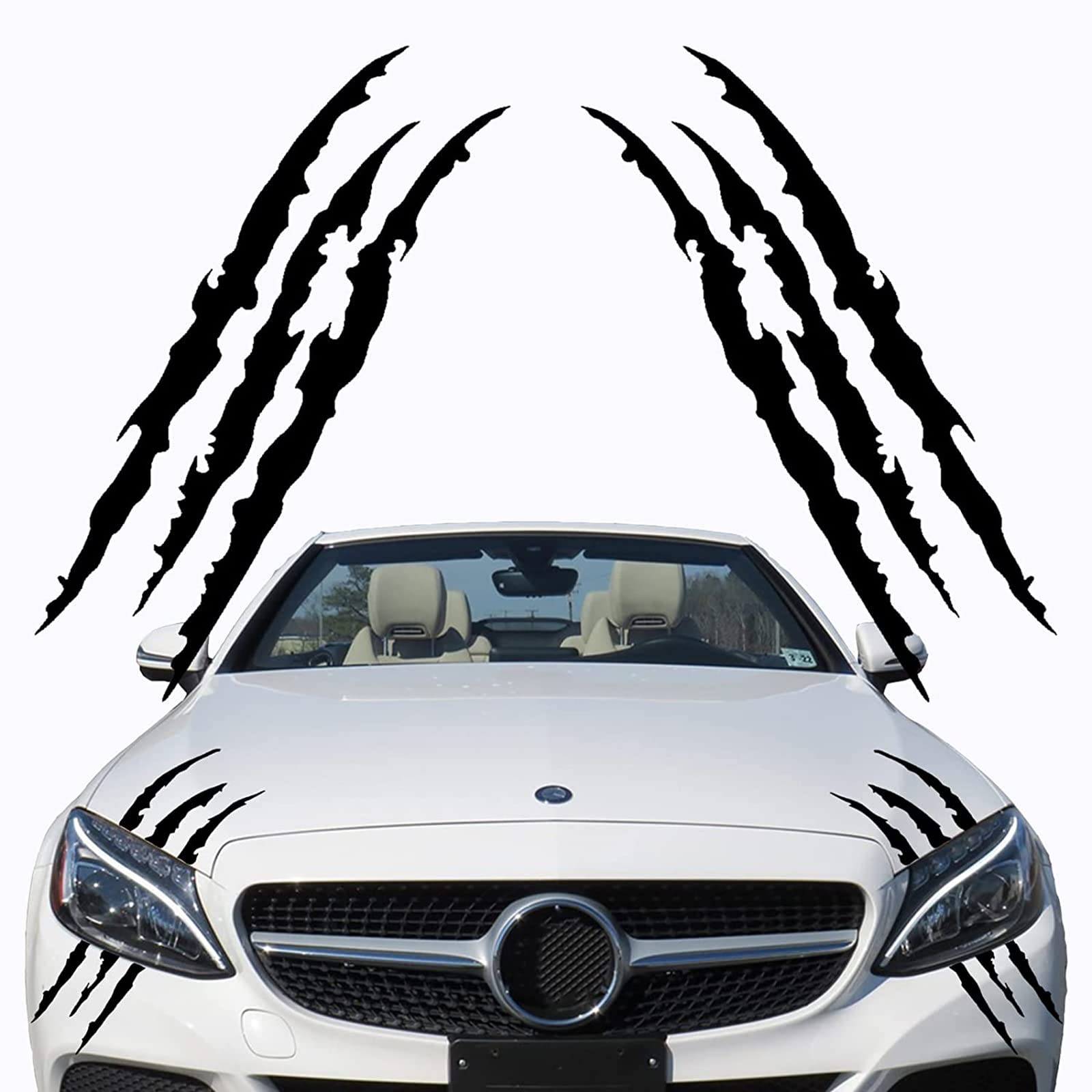 Monster Klaue Aufkleber, 2 Stück Augenbrauen Scheinwerfer Aufkleber Auto Wasserfeste Vinyl Decals Autoaufkleber Dekoration Monster Klaue AutoAufkleber Aesthetic Sticker (Schwarz) Angebot bei HelloDeals