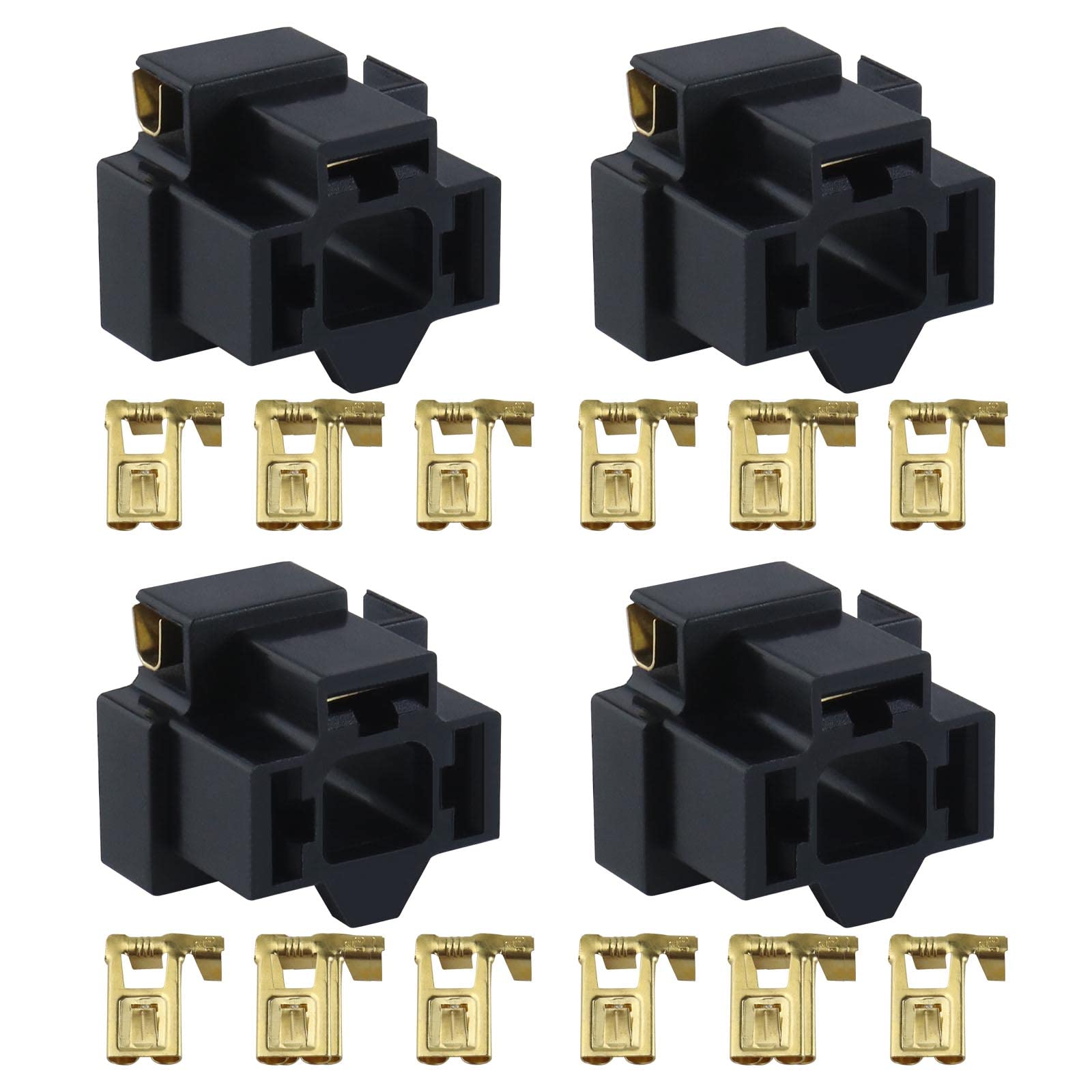 EMSea 4 Stück Auto H4 3-Pin Scheinwerfer Stecker Ersatz mit Klemmen H4 Glühbirne Reparatur Halter Stecker 12V Angebot bei HelloDeals