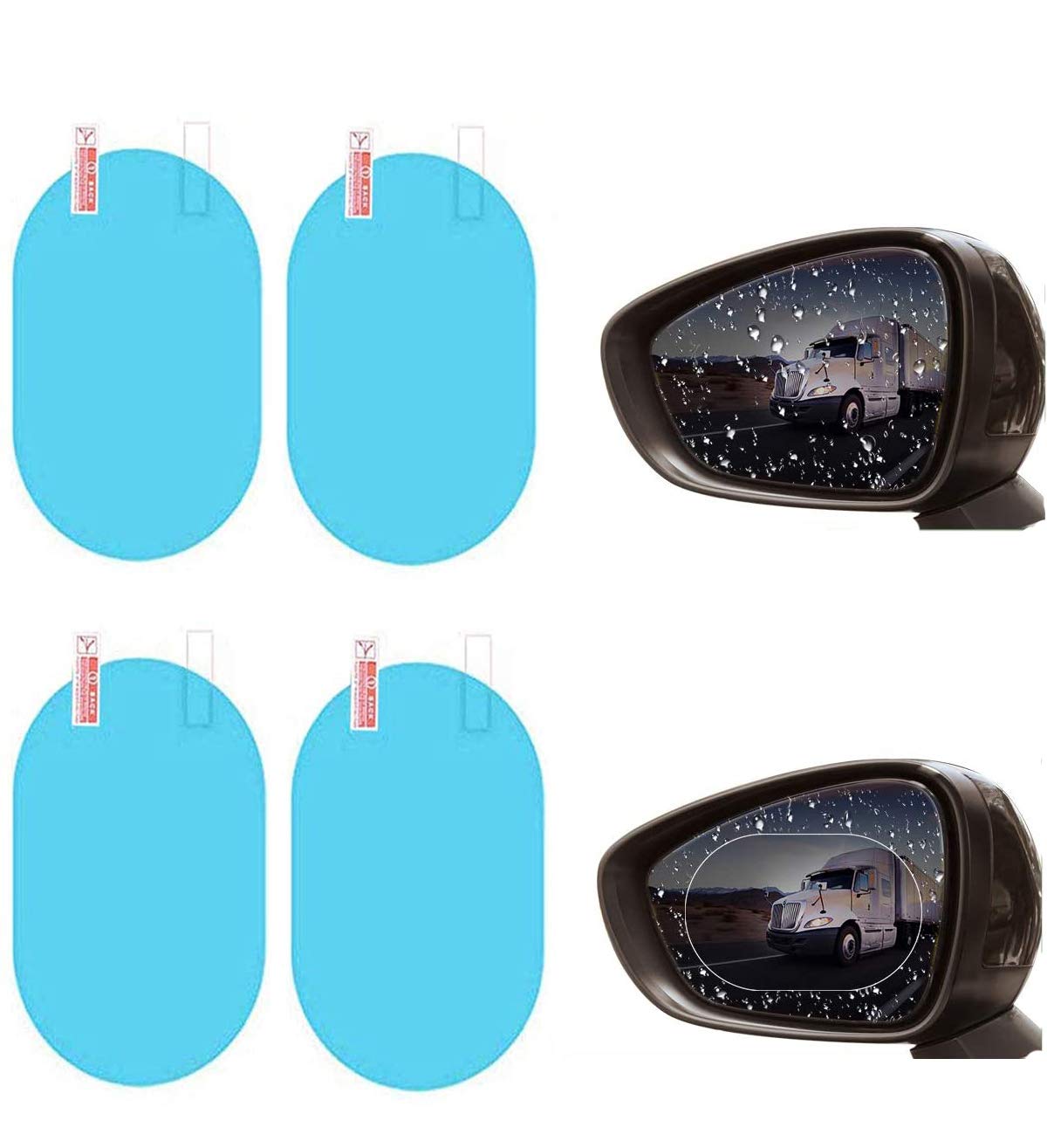 Bessy shop 4Pcs Auto Rückspiegel Film,Auto Rückspiegel Folie, HD Wasserdicht Anti-Beschlag-Spiegel Schutzfolie für Geeignet für die Meisten Autos für Autospiegel und Seitenfenster. Angebot bei HelloDeals