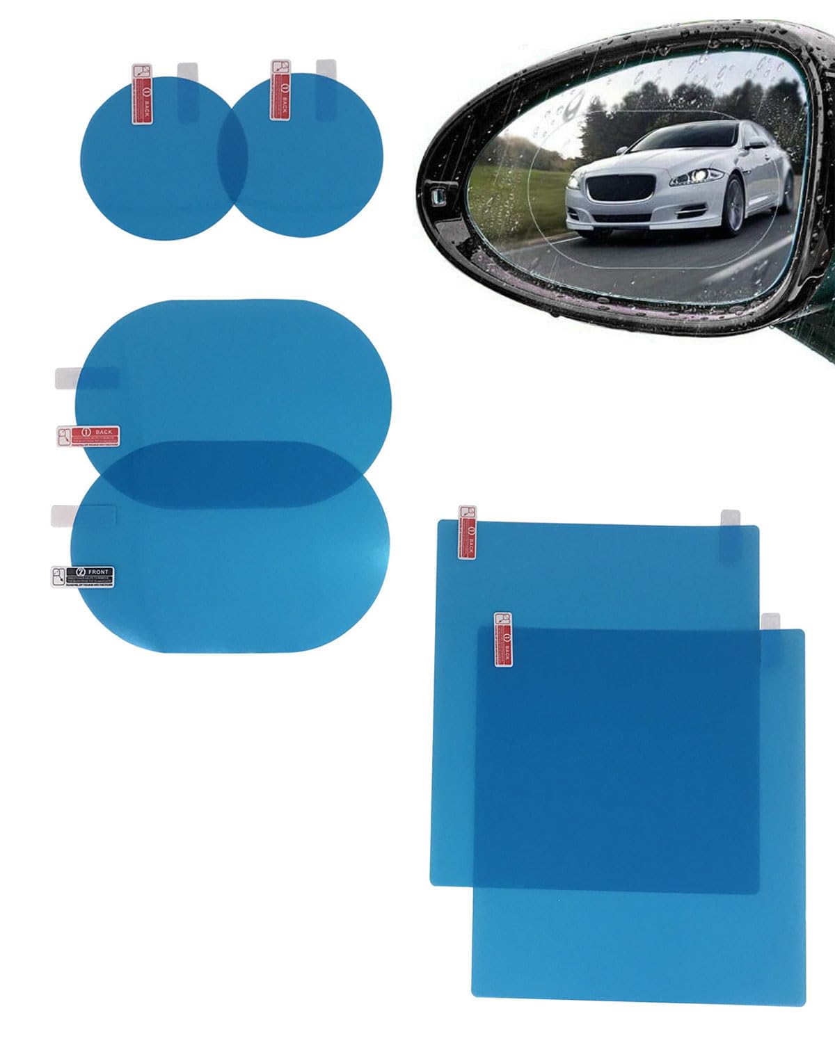 KGDUYC 6 Stück Rückspiegel regenfest Folie, Auto regenfest, wasserdichte Folie für Autospiegel und Seitenfenster mit Toolkit Angebot bei HelloDeals