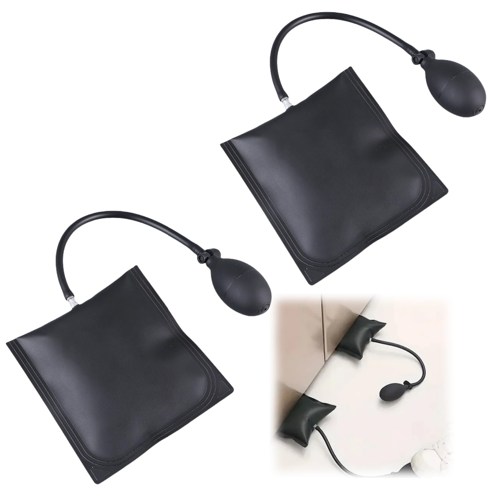 Montagekissen,2pcs Hebekissen Luftkissenheber,Montagekissen Air Pump Wedge Luftkissen Pumpkissen Montagehilfe Aufpumpen Kissen Fenstermontage für Tür Fenster Montage Auto-Reparatur Angebot bei HelloDeals
