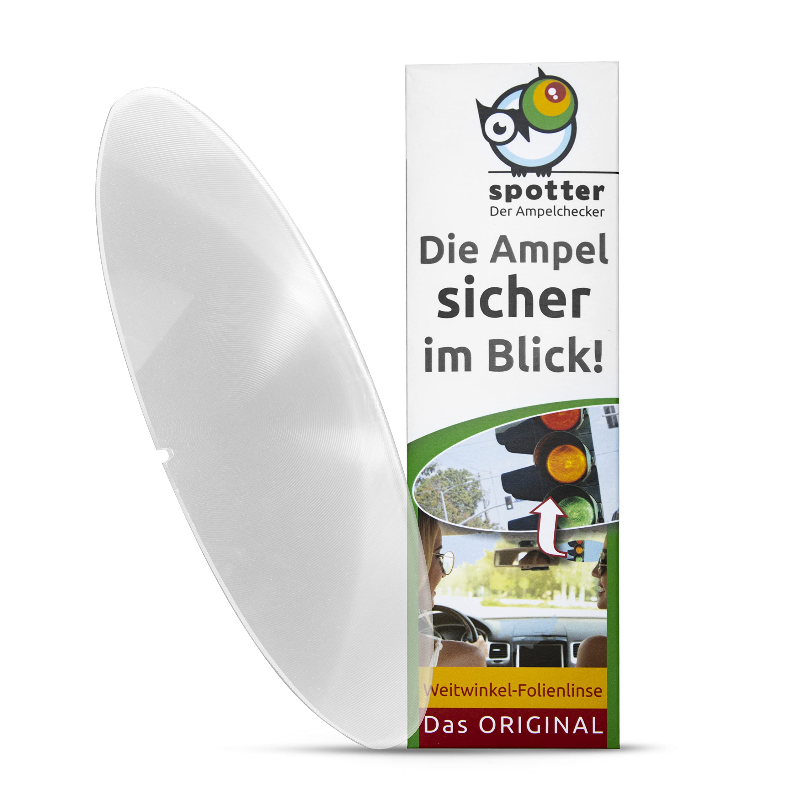 Spotter Ampelchecker - 1er Pack – Fresnel-Linse für die Autoscheibe – selbsthaftende Weitwinkellinse – Fresnelfolie – Ampel Besser sehen – Weitwinkelfolie für KFZ-Frontscheibe – für alle PKW geeignet 1er Set Angebot bei HelloDeals